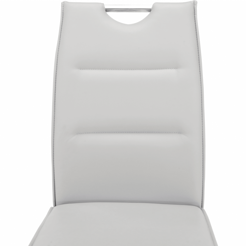 Scaun TOSENA, gri deschis/crom, piele ecologica/metal, 44x61x98 cm