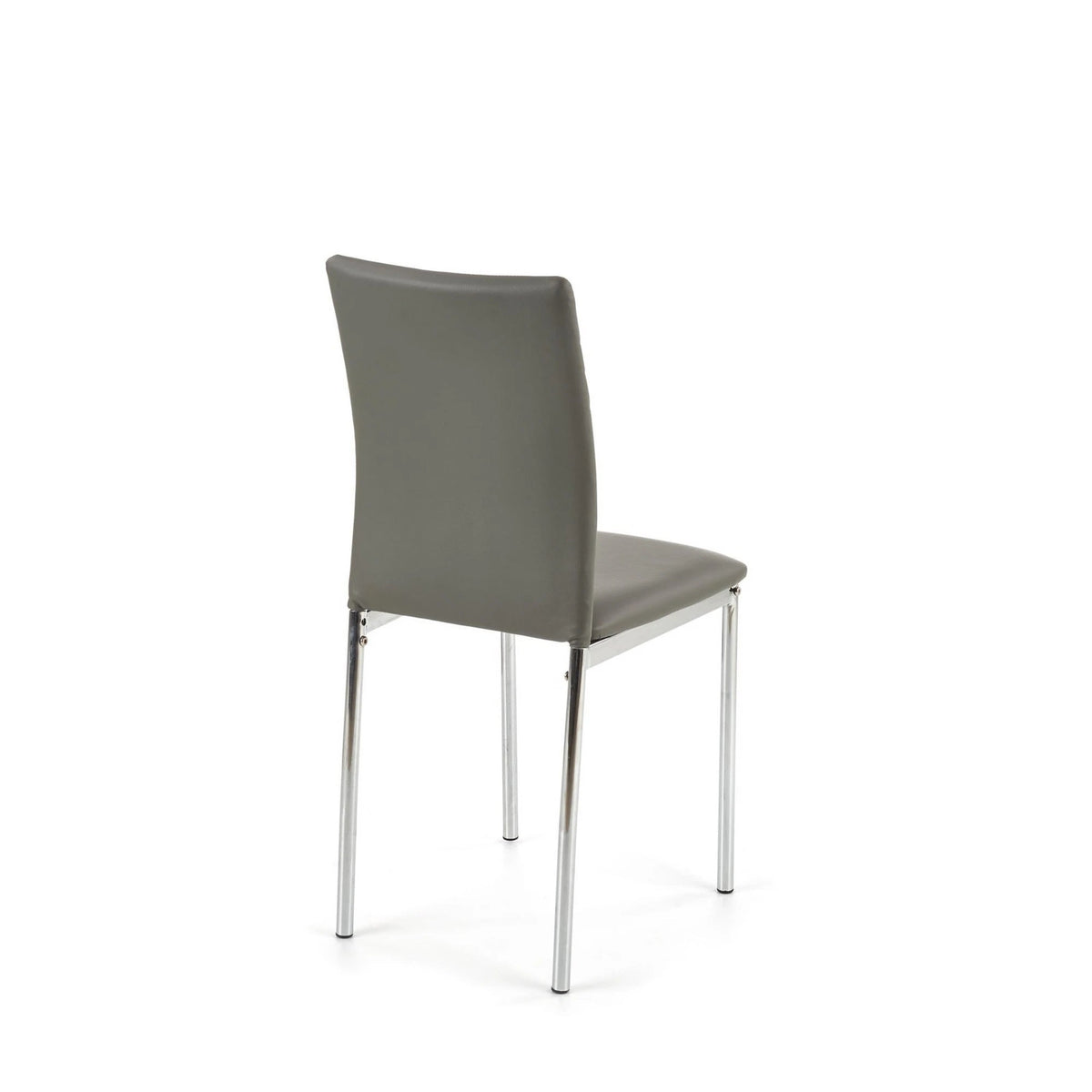 Scaun tapitat K137, gri/crom, piele ecologica/metal, 43X49X92 CM