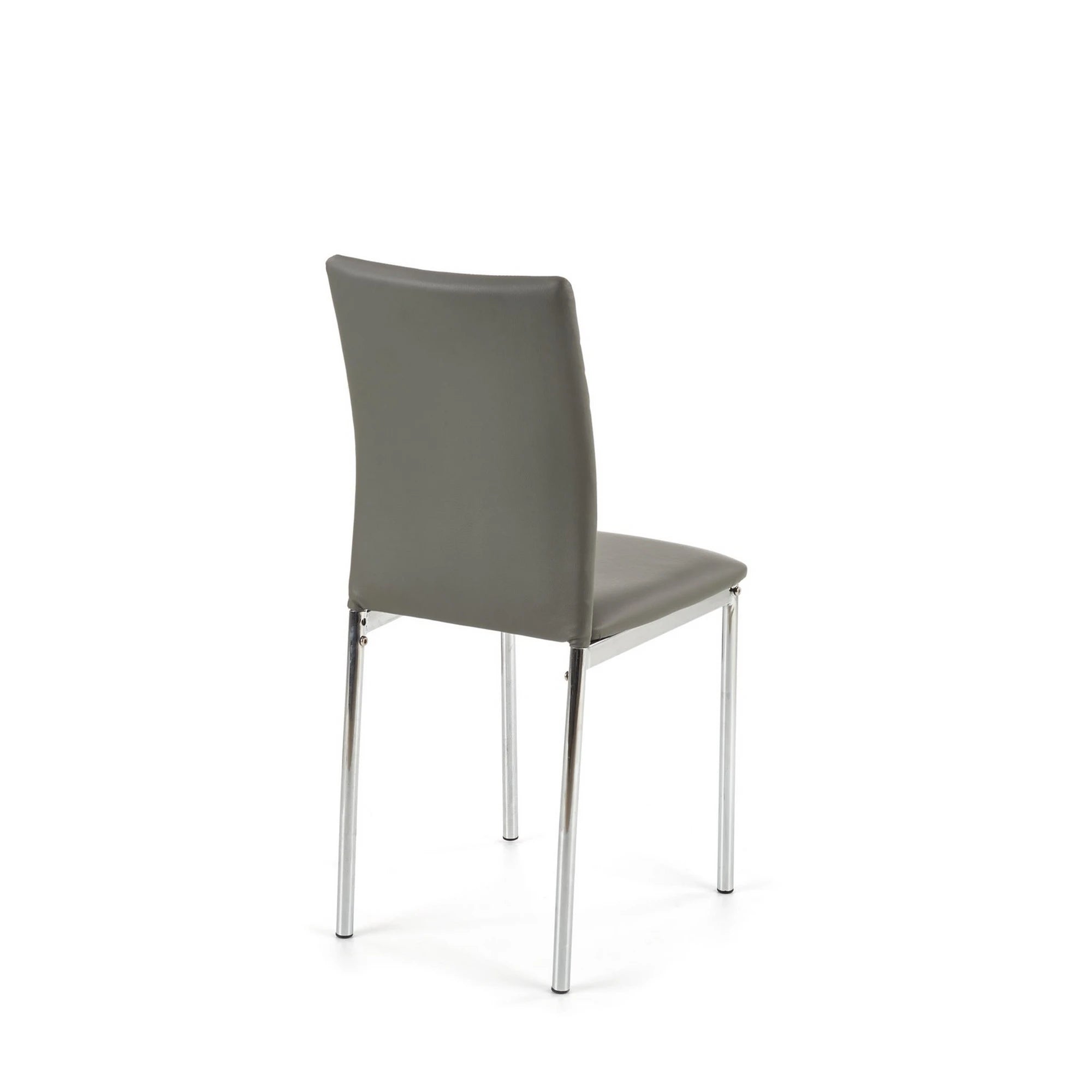 Scaun tapitat K137, gri/crom, piele ecologica/metal, 43X49X92 CM