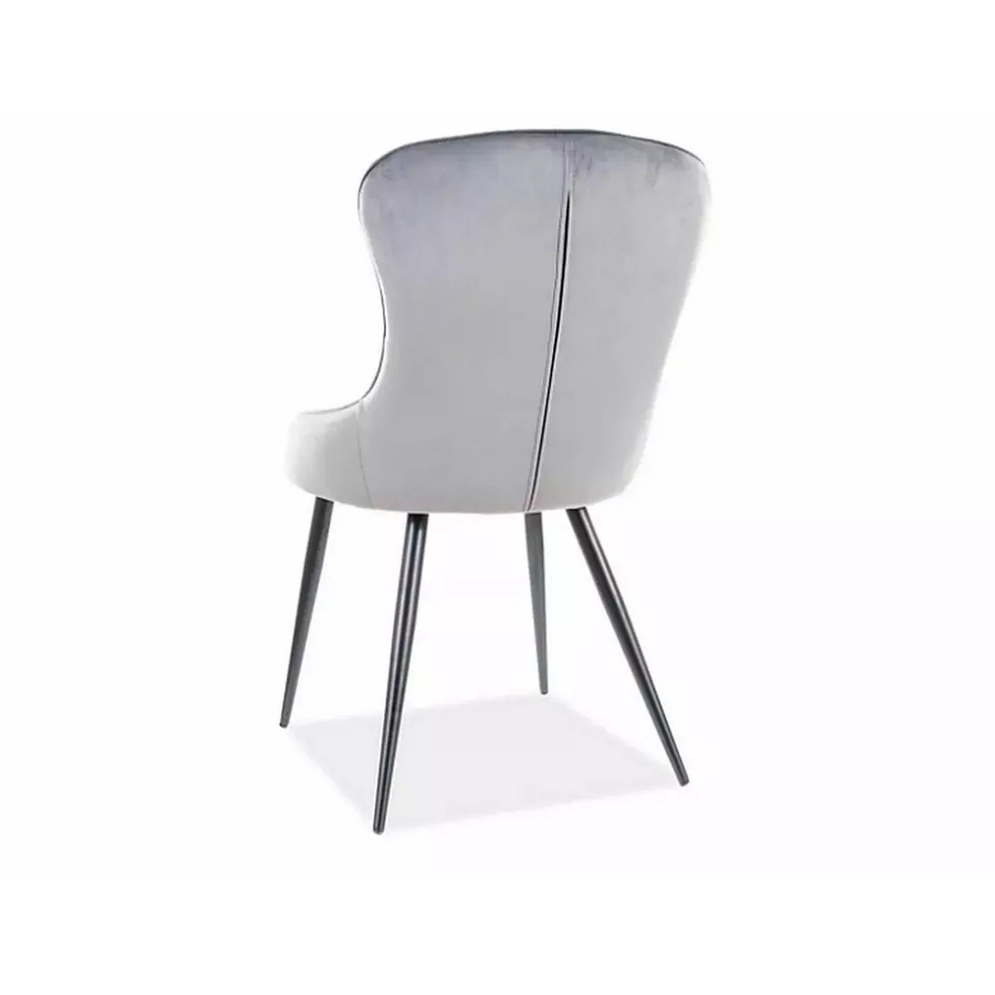 Scaun Lotus, gri/negru, stofa catifelata/metal, 52x45x91 cm