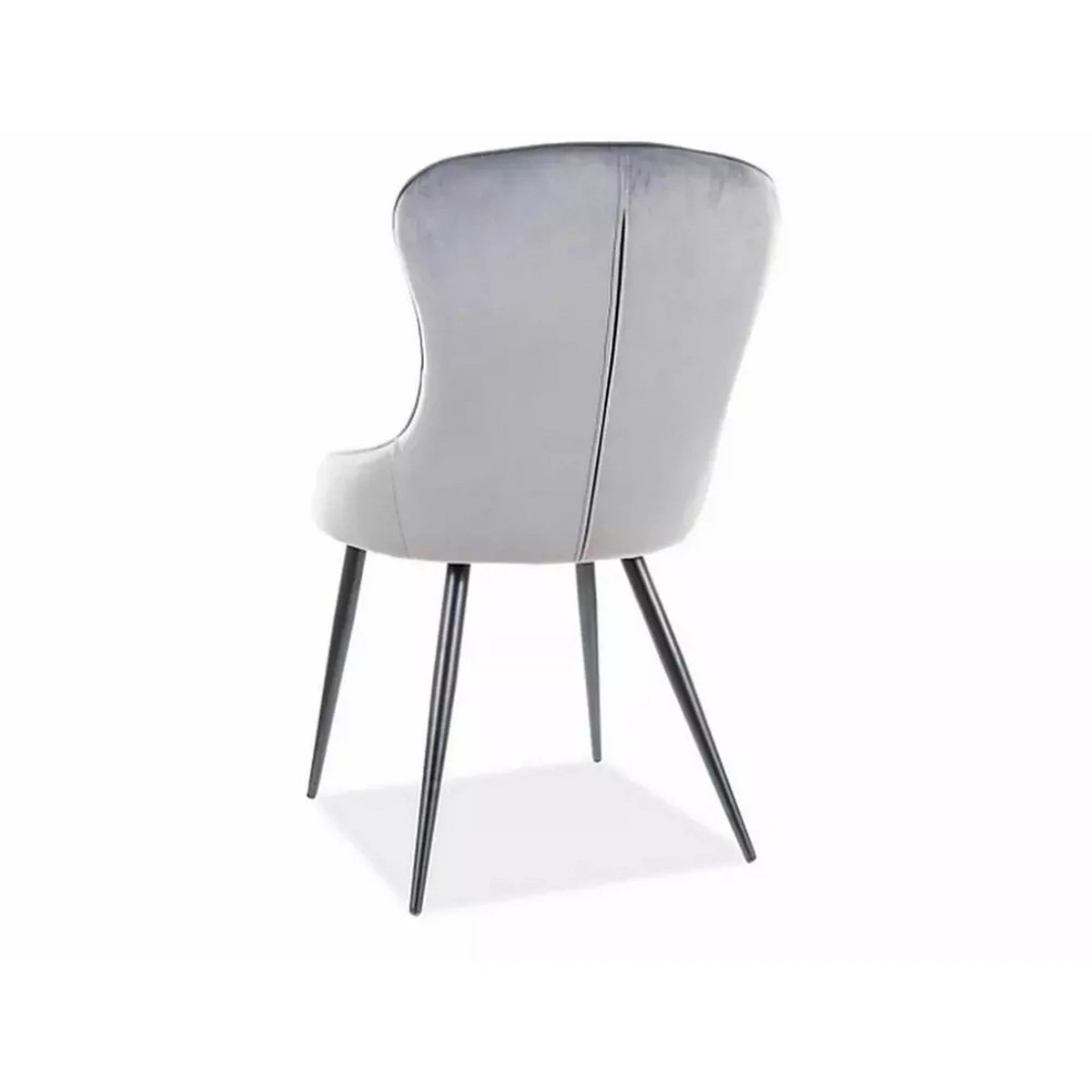 Scaun Lotus, gri/negru, stofa catifelata/metal, 52x45x91 cm