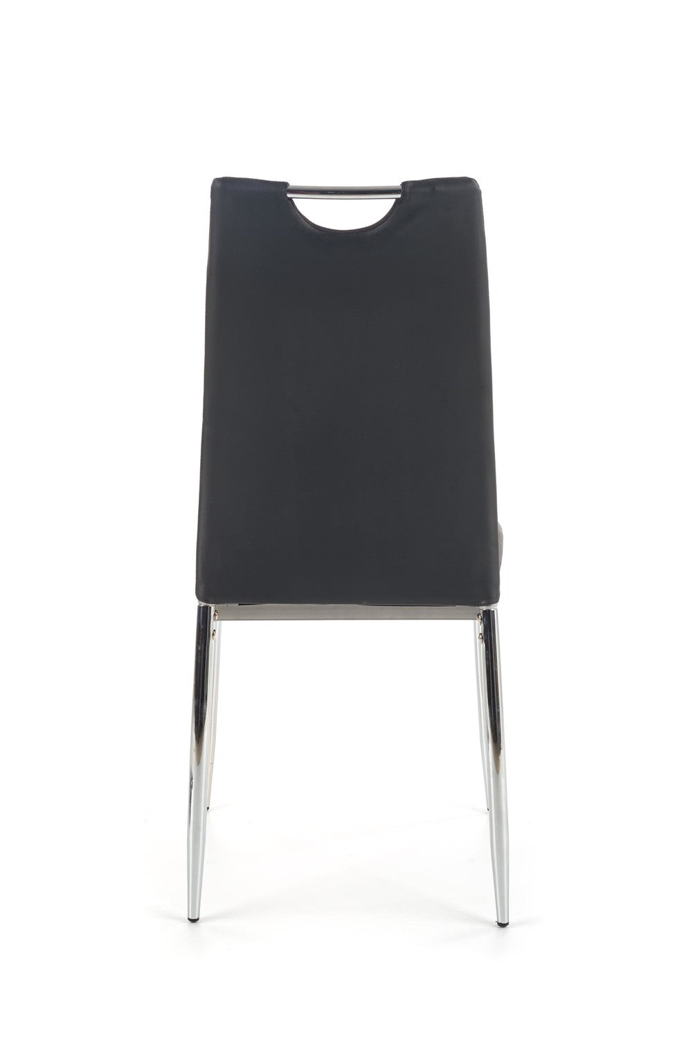 Scaun tapitat K187, negru/crom, piele ecologica/metal, 46x56x97 cm