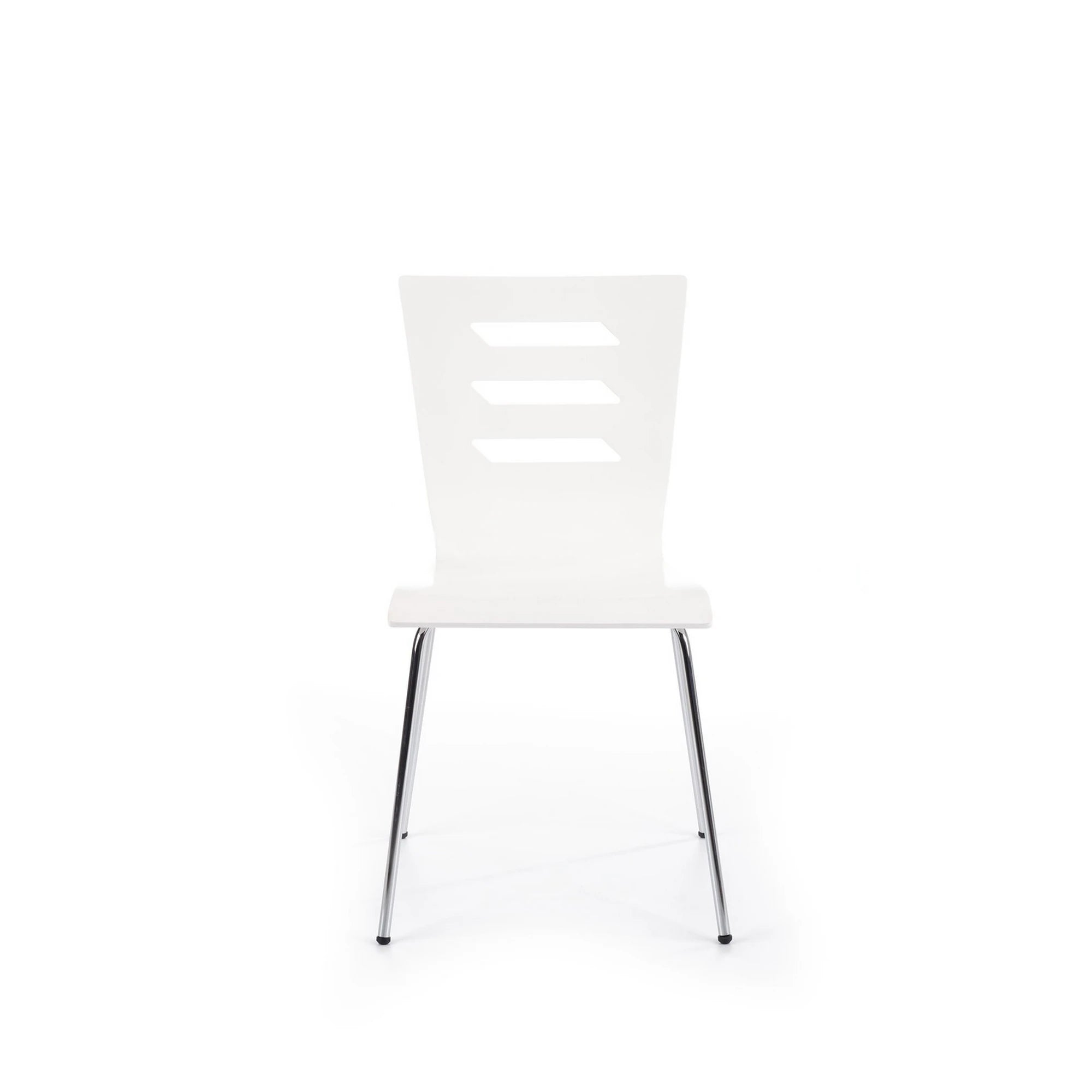 Scaun K155, alb/crom, placaj indoit/metal, 43x47x85 cm