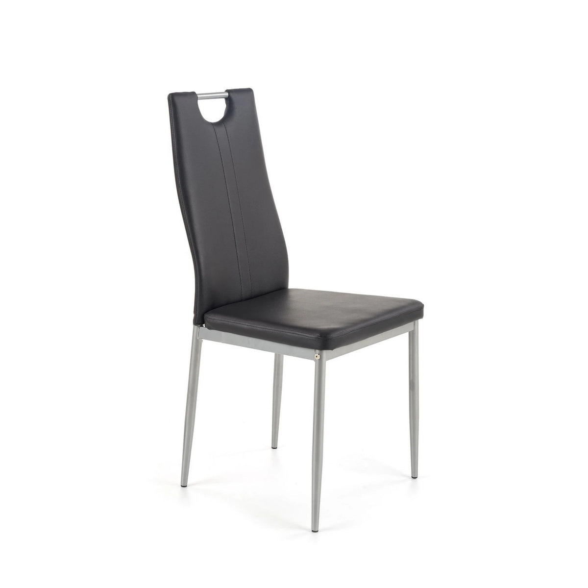 Scaune dining K202, negru/crom, piele ecologica/metal, 44X54X97 CM