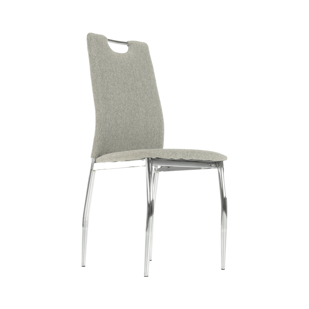 Scaun bucatarie OLIVA NEW, bej/crom, textil/metal, 42x52x97 cm