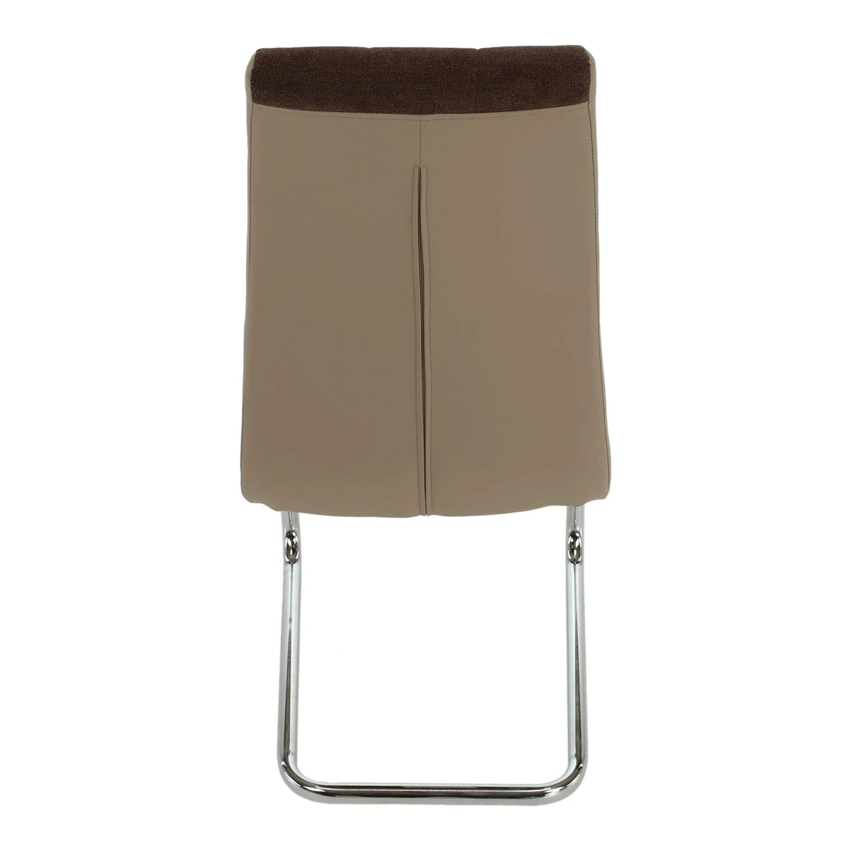 Scaun bucătărie SALOMA NEW, maro/bej, stofa clasica/piele ecologica/metal, 42x56.5x105 cm