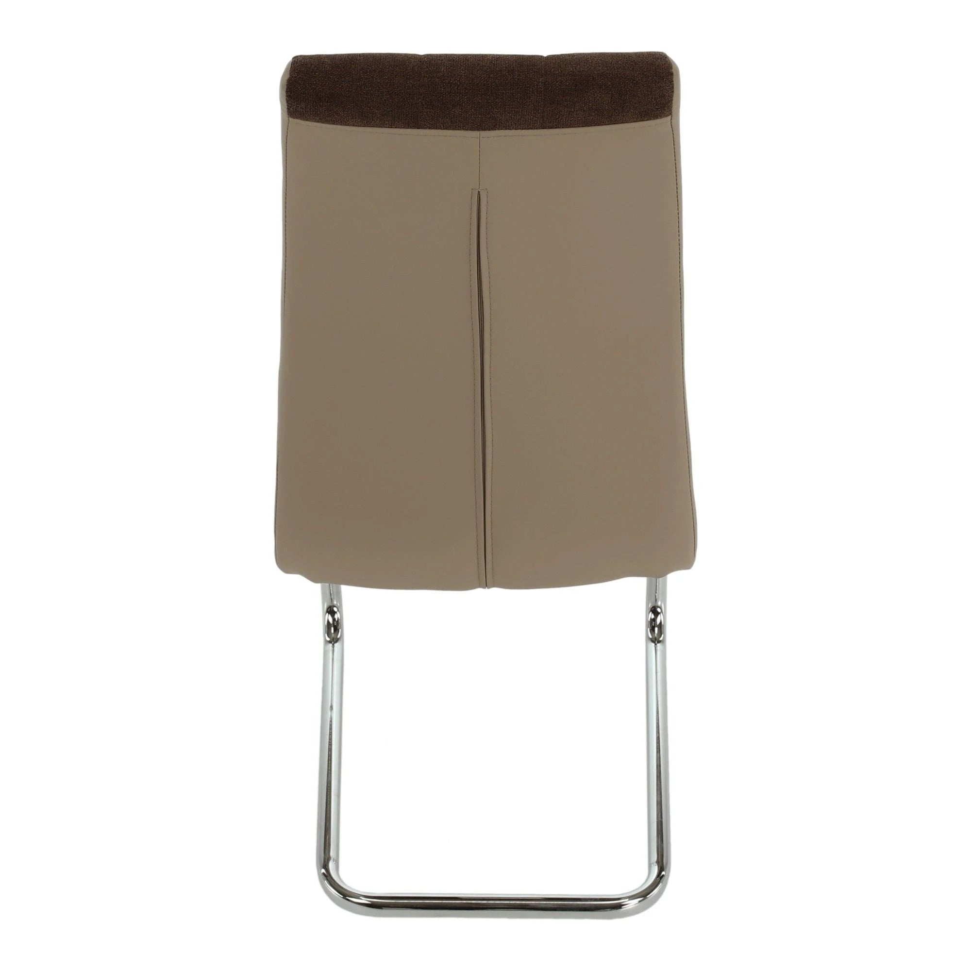 Scaun bucătărie SALOMA NEW, maro/bej, stofa clasica/piele ecologica/metal, 42x56.5x105 cm