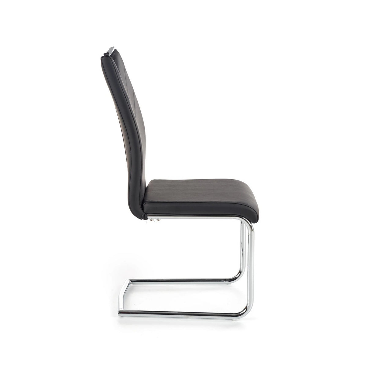Scaun tapitat K224, negru/crom, piele ecologica/metal, 44X54X100 CM