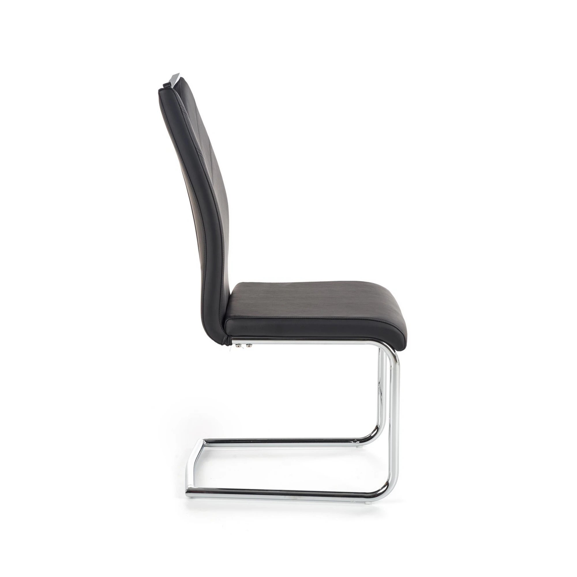 Scaun tapitat K224, negru/crom, piele ecologica/metal, 44X54X100 CM