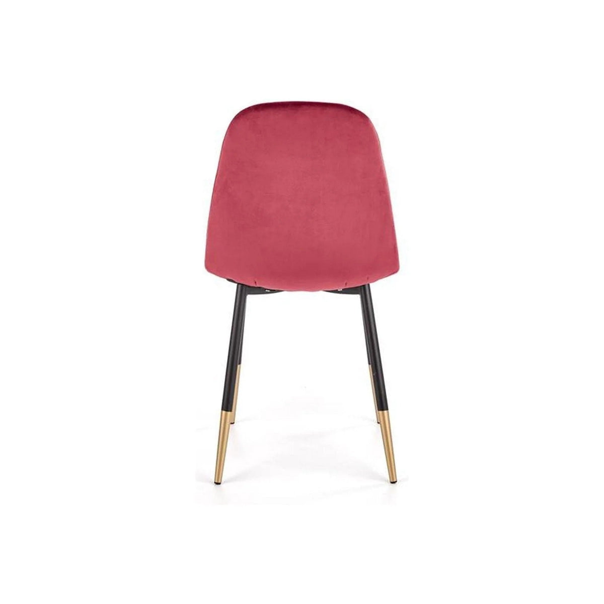 Scaun tapitat K379, rosu/negru, stofa catifelata/metal, 45x48x88 cm