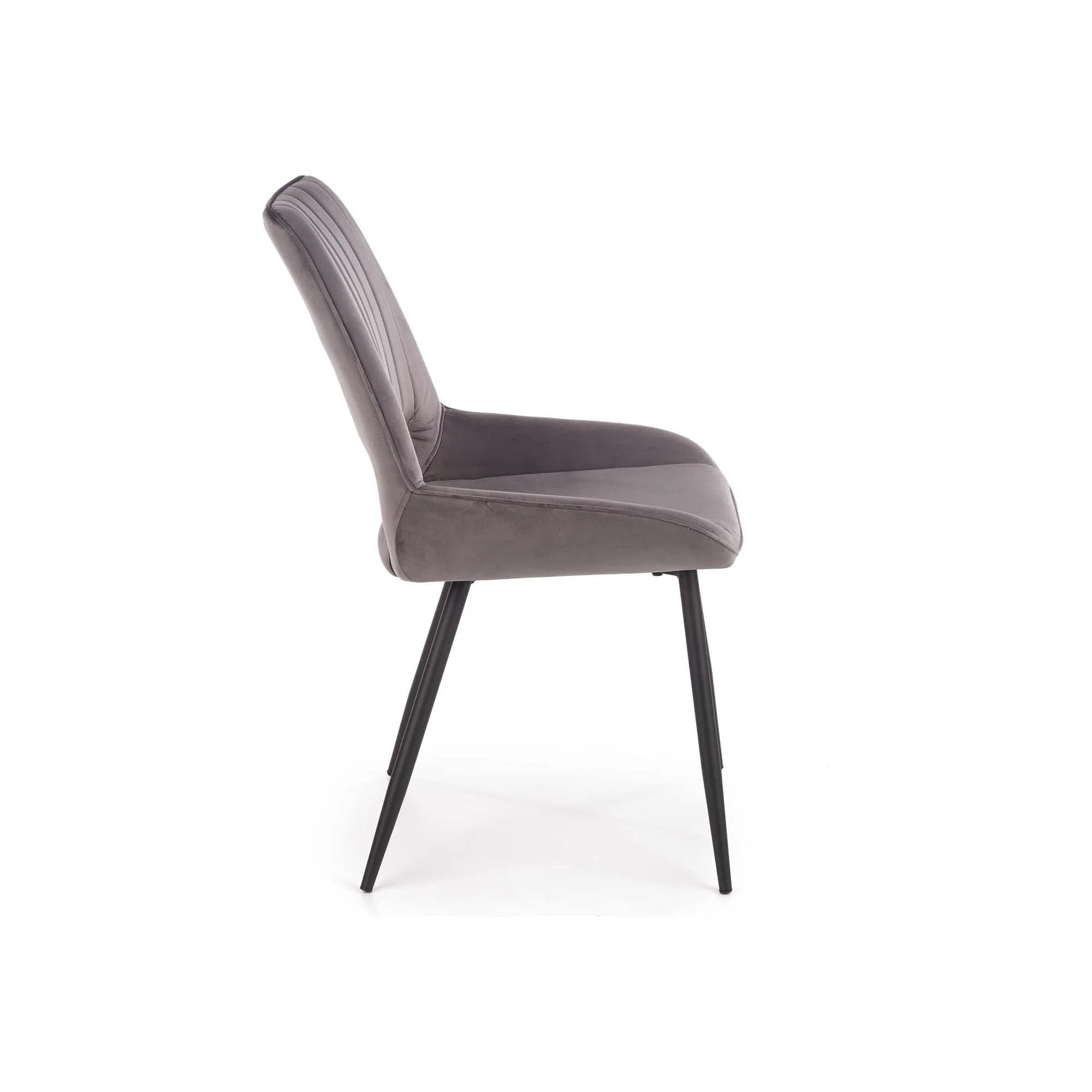 Scaun tapitat K404, gri/negru, stofa/metal, 52x58x88 cm