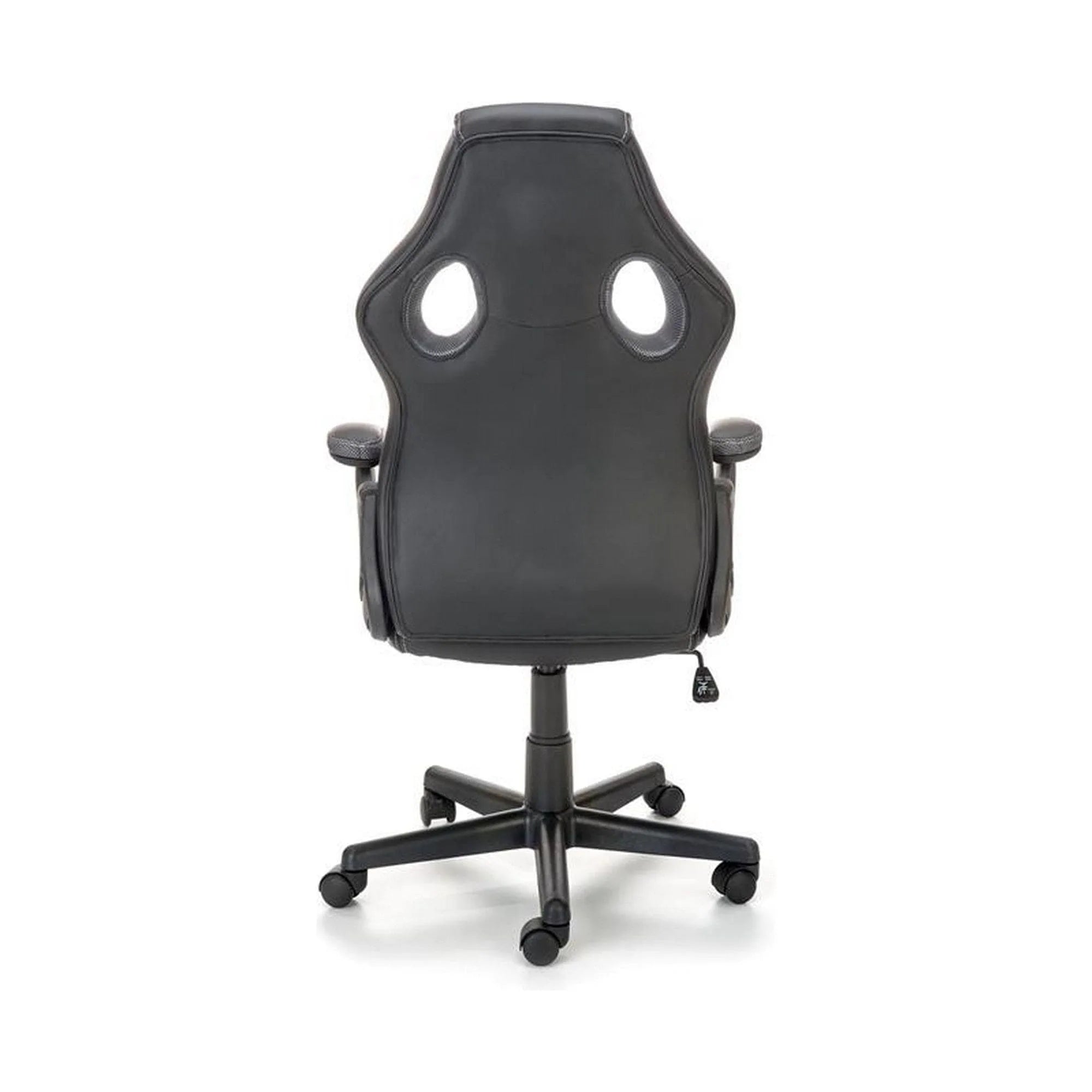 Scaun birou BERKEL, negru/gri, piele ecologica, 62x63x108-117 cm