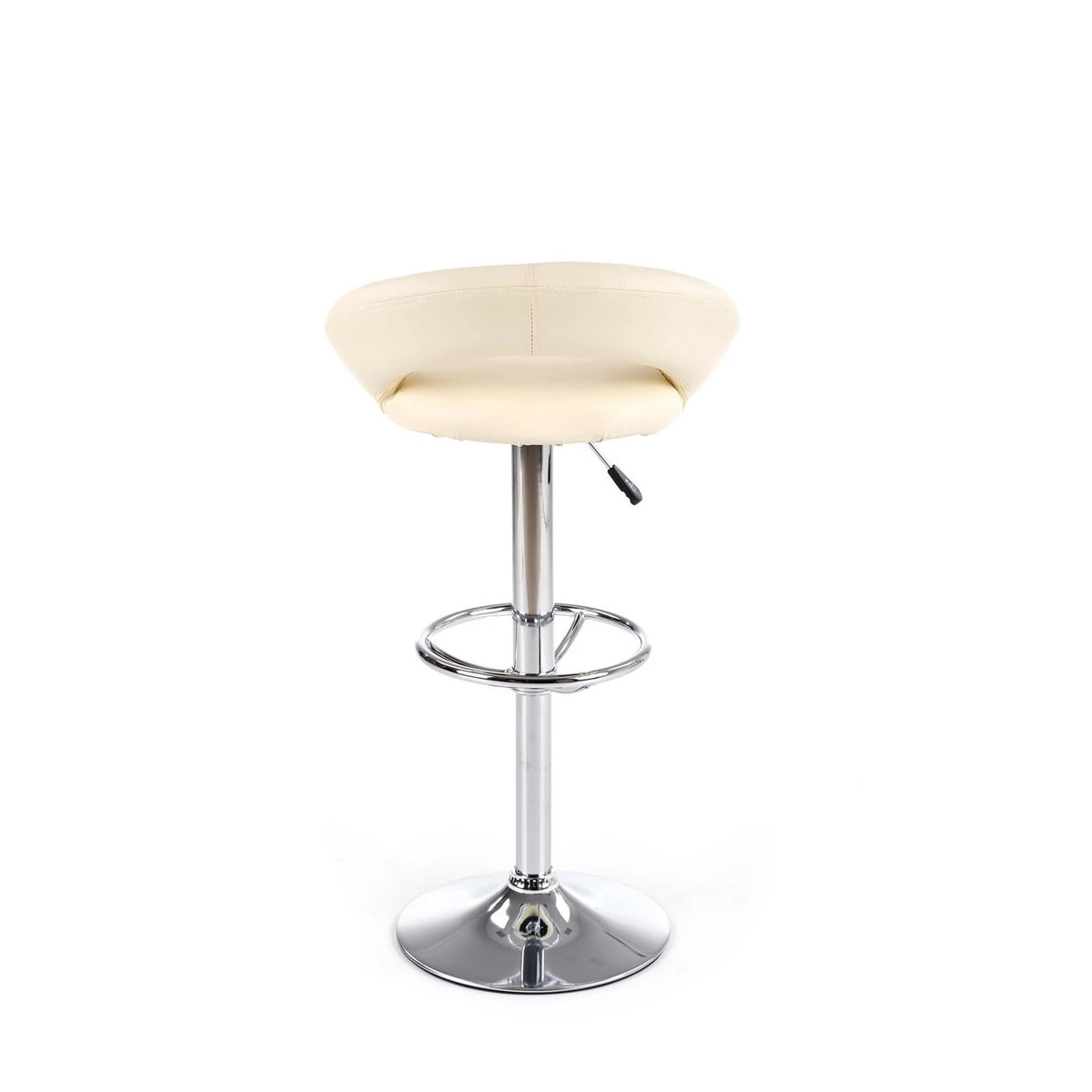 Scaun bar H15, crem/crom, piele ecologica/metal, 54x46x80/102 cm
