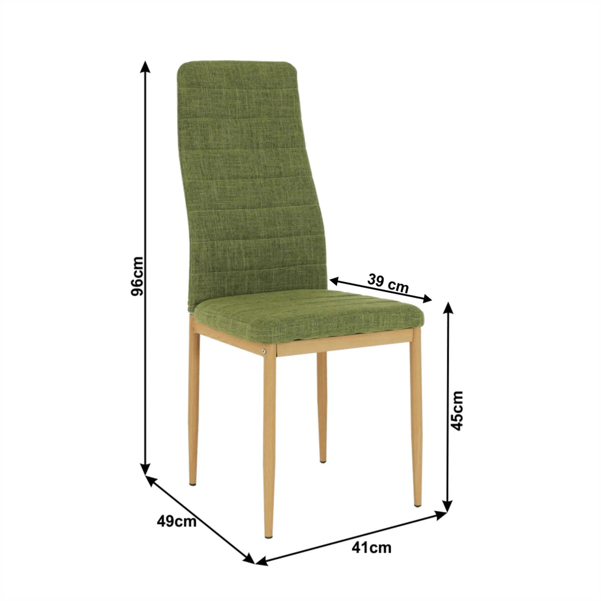 Scaun COLETA NOVA, verde/fag, stofa clasica/metal, 41x49x96 cm