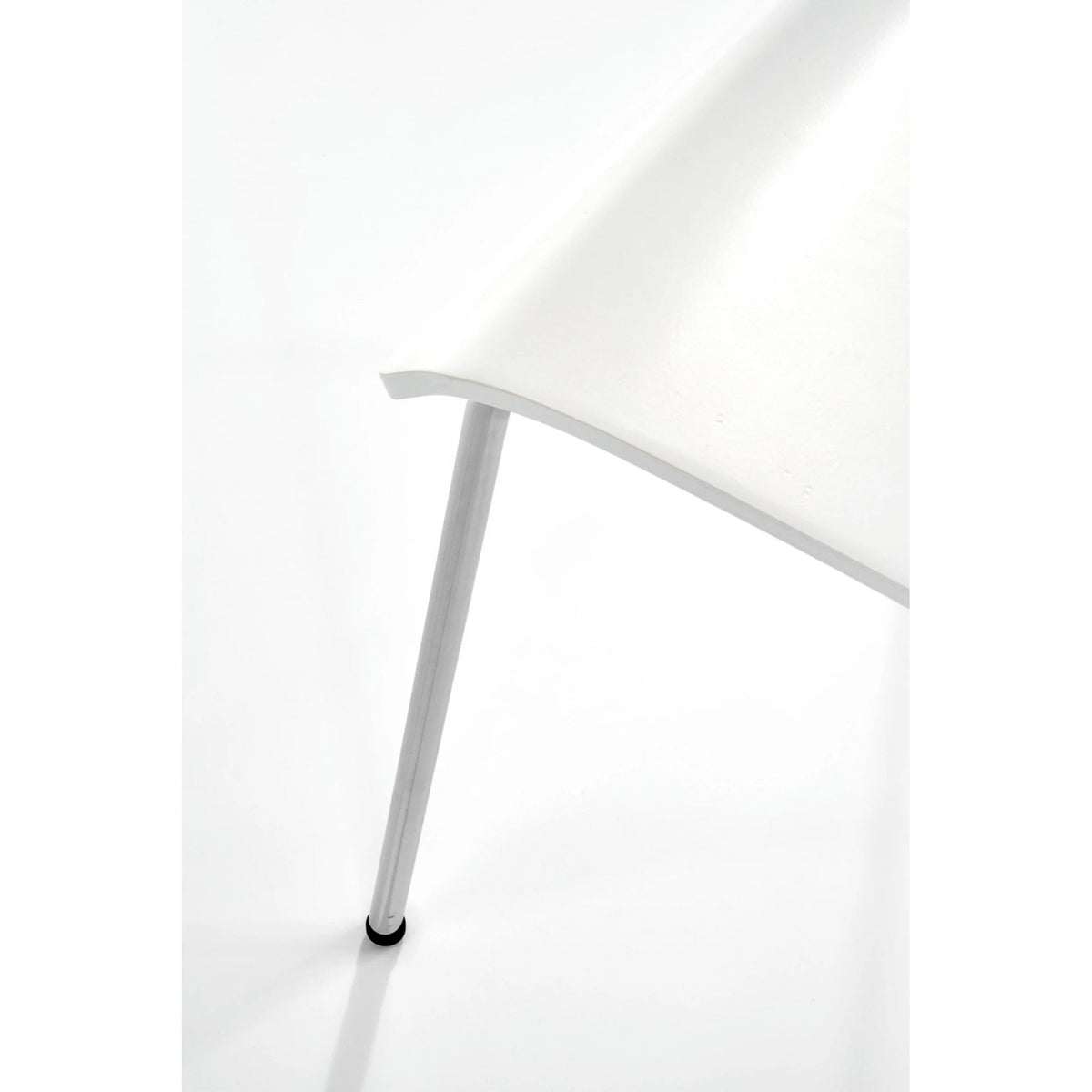Scaun K155, alb/crom, placaj indoit/metal, 43x47x85 cm