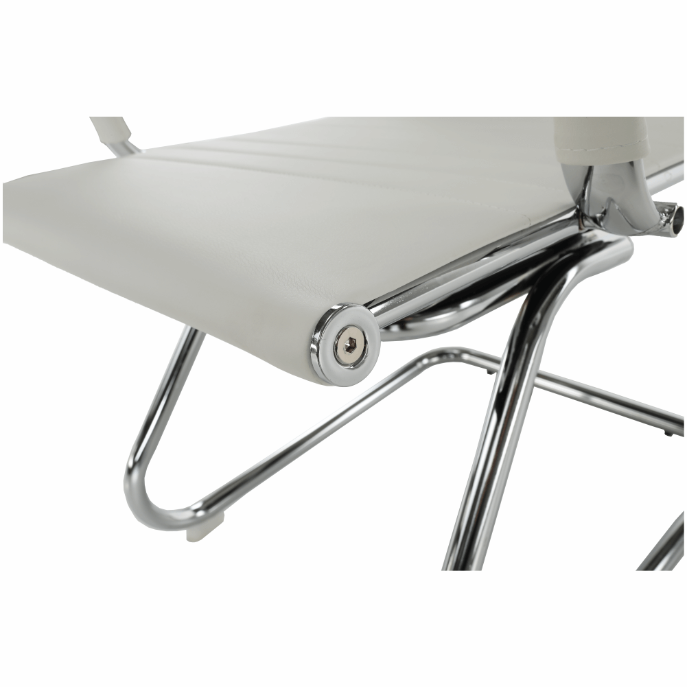 Scaun conferinta AZURE 2 NEW TYP 2, piele ecologica/metal, alb, 54.5x62.5x90.5 cm