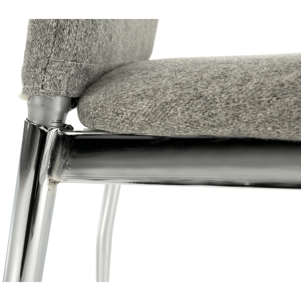 Scaun bucatarie OLIVA NEW, bej/crom, textil/metal, 42x52x97 cm