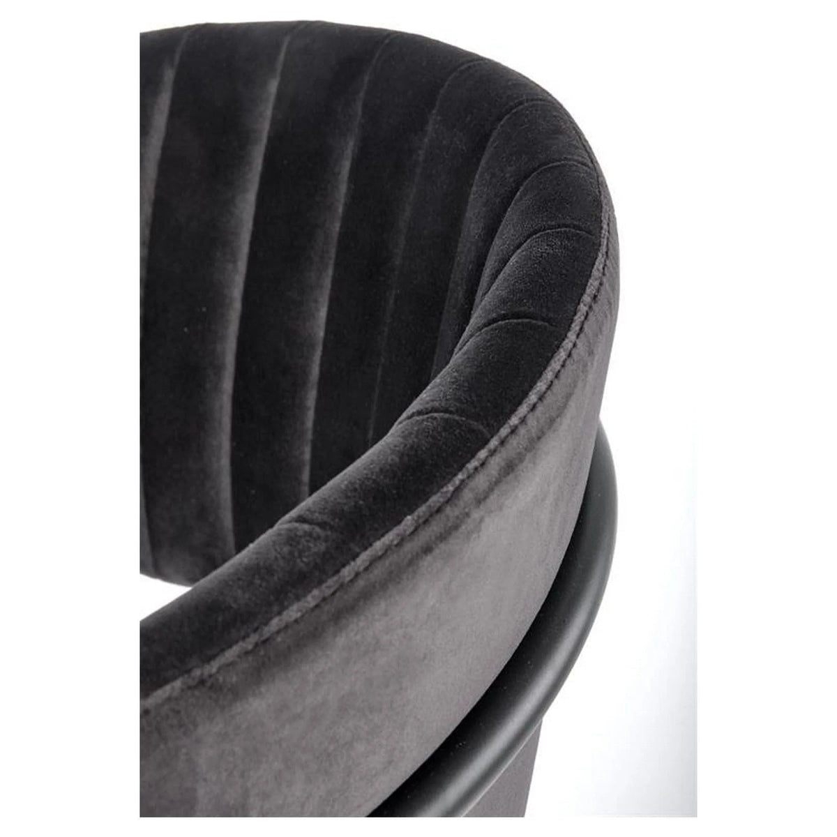 Scaun K426, negru, stofa catifelata/metal, 57x54x79 cm