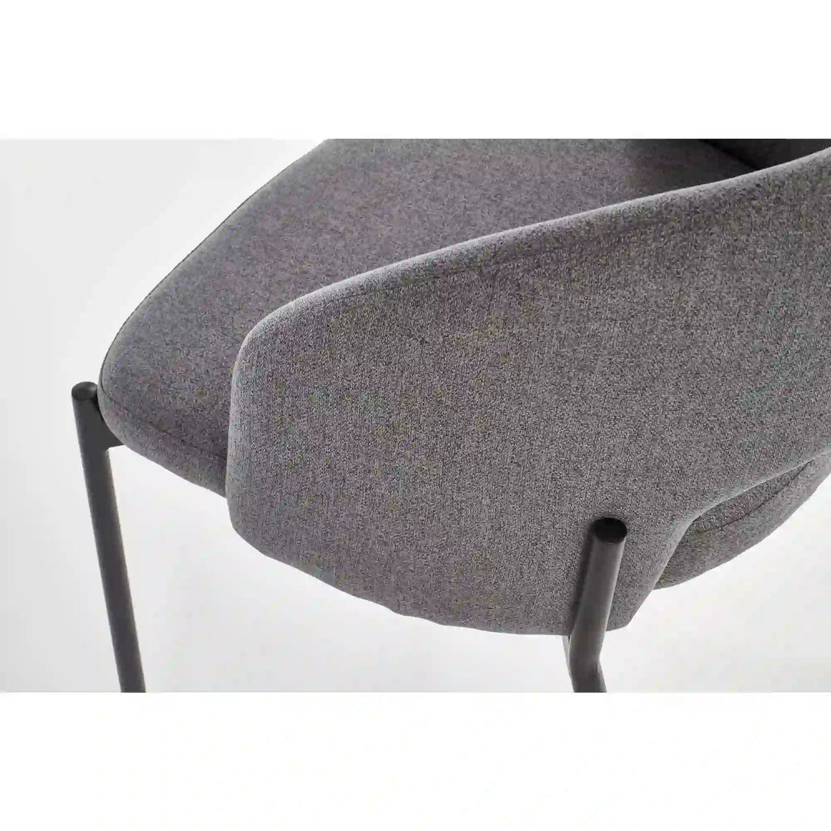 Scaun tapitat stofa clasica K373, gri/negru, 51x57x77 cm
