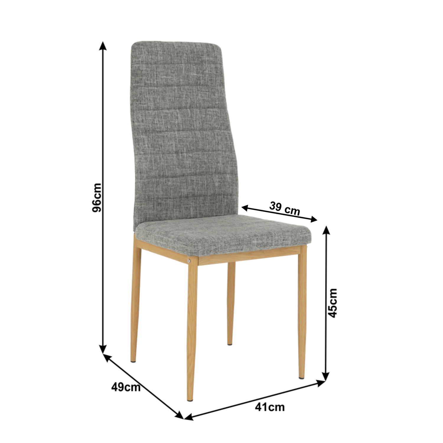 Scaun COLETA NOVA, gri deschis/fag, textil/metal, 41x49x96 cm
