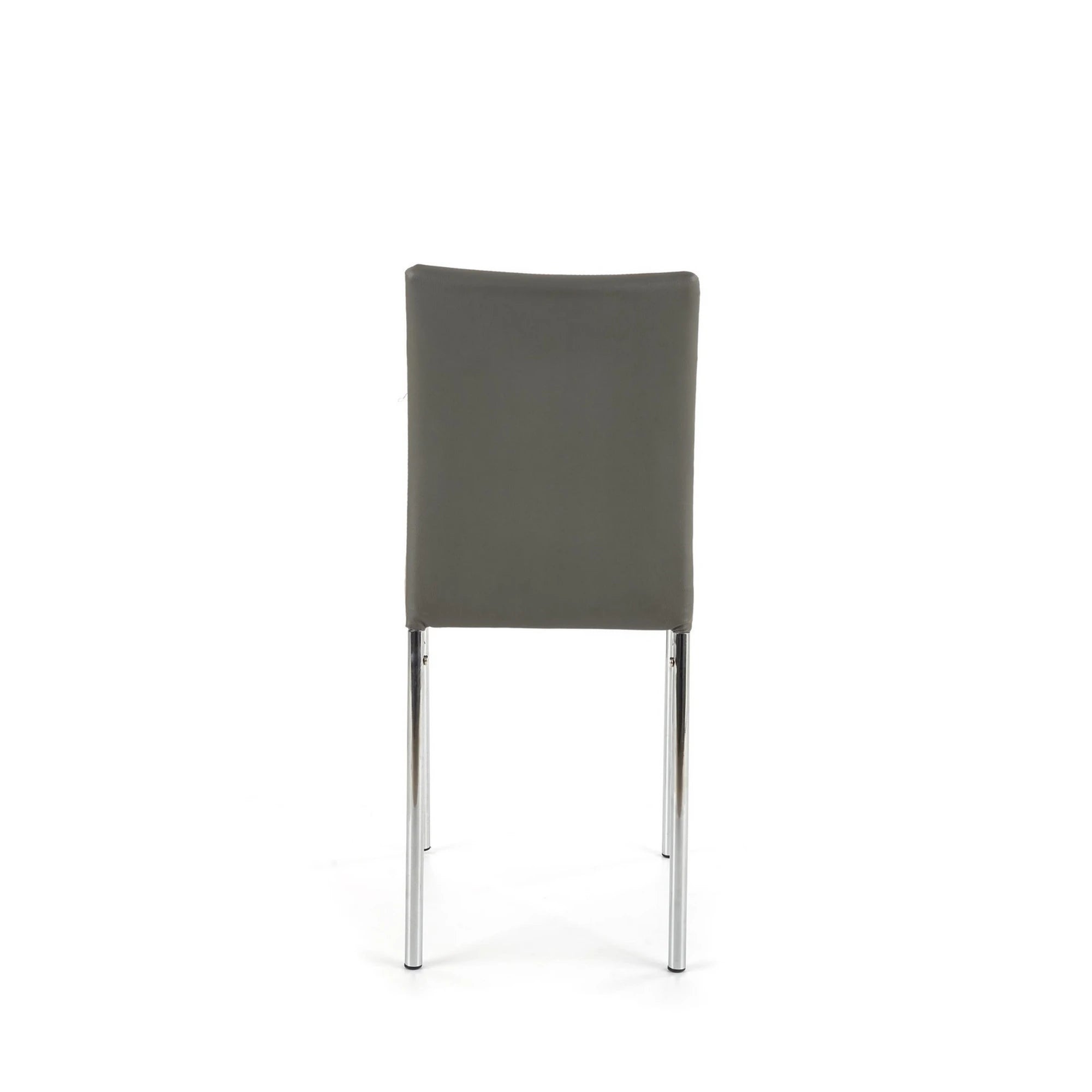 Scaun tapitat K137, gri/crom, piele ecologica/metal, 43X49X92 CM