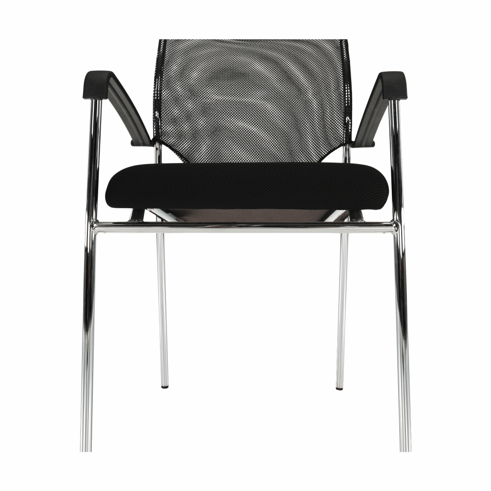 Scaun conferinta UMUT, negru/crom, plasa/metal, 54x56x82 cm