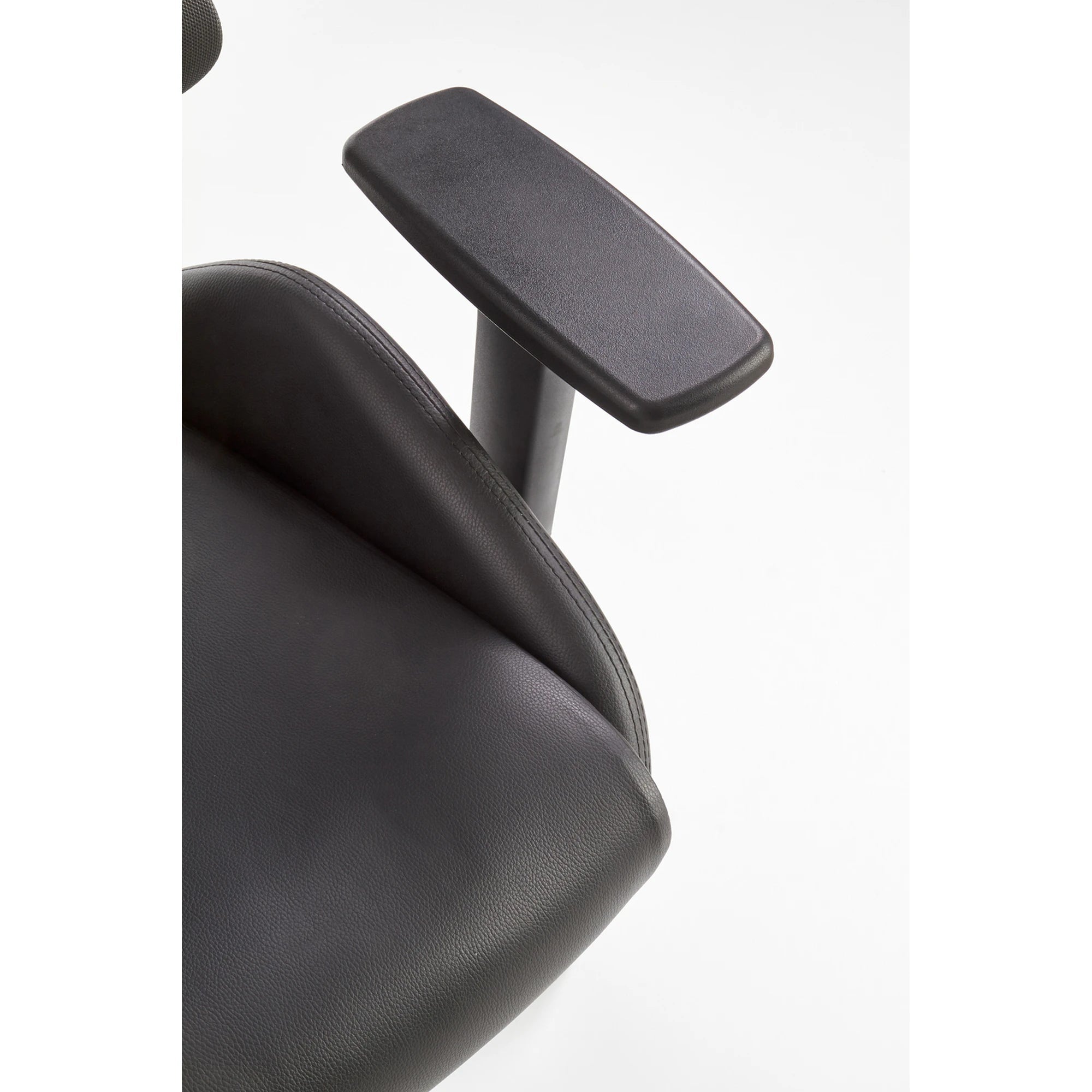 Scaun de birou HASEL, gri, piele ecologica/plasa, 68x78x110/118 cm