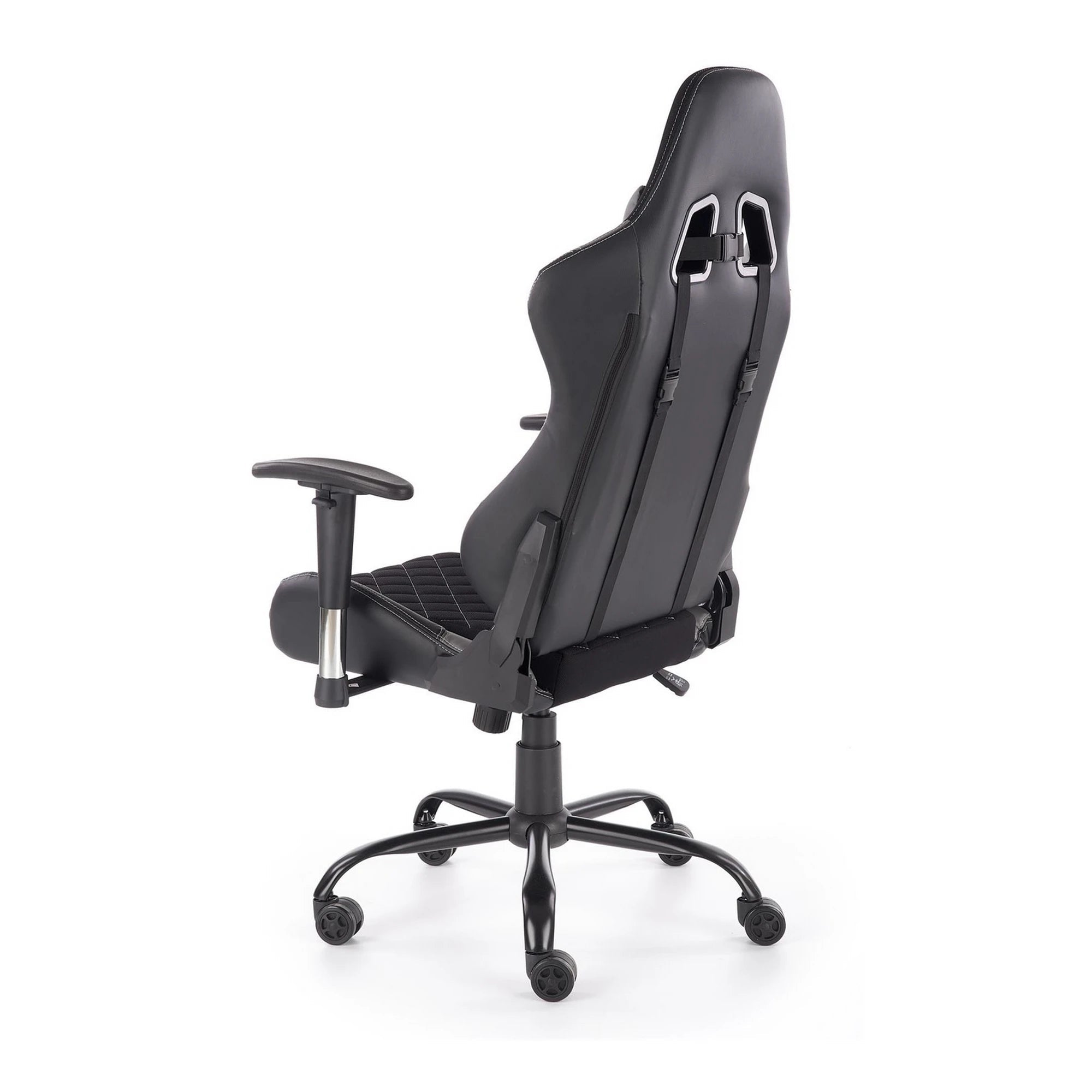 Scaun gaming DRAKE, negru/gri, stofa, 69x62x127/134 cm