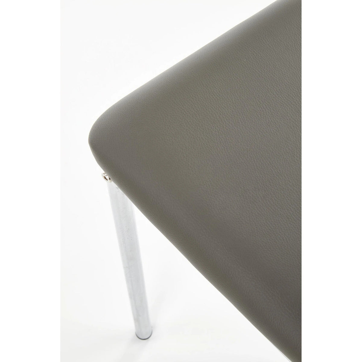 Scaun tapitat K137, gri/crom, piele ecologica/metal, 43X49X92 CM