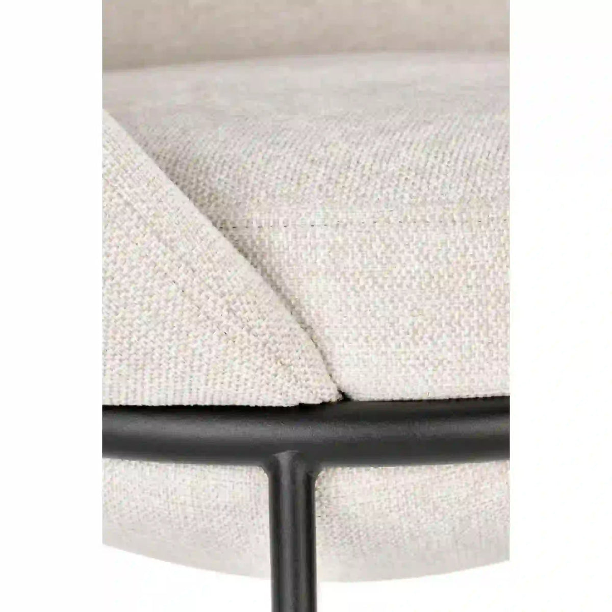Saun tapitat dining K482, bej/negru, stofa clasica/metal, 61x59x78 cm