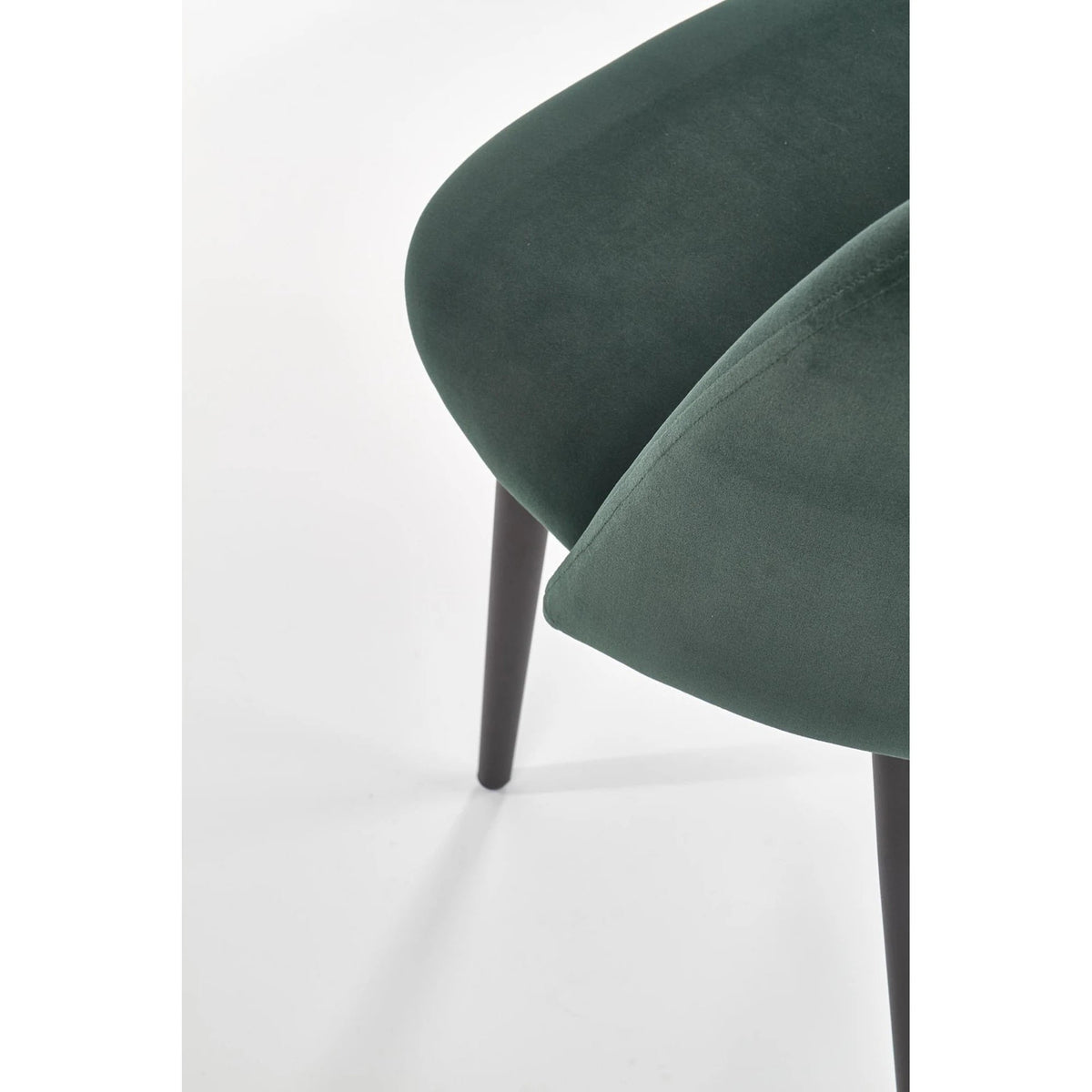 Scaun tapitat K384, verde/negru, stofa catifelata/metal, 54x57x84 cm
