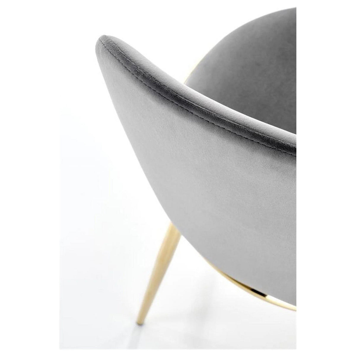 Scaun K460, gri/auriu, stofa catifelata/metal, 49x54x84 cm
