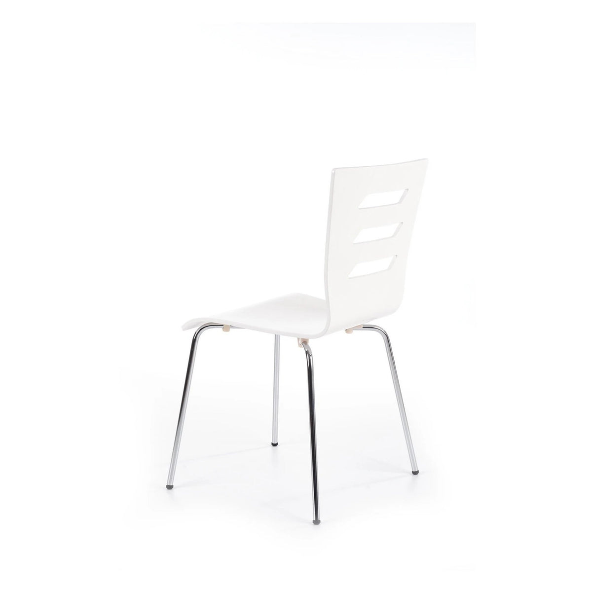 Scaun K155, alb/crom, placaj indoit/metal, 43x47x85 cm