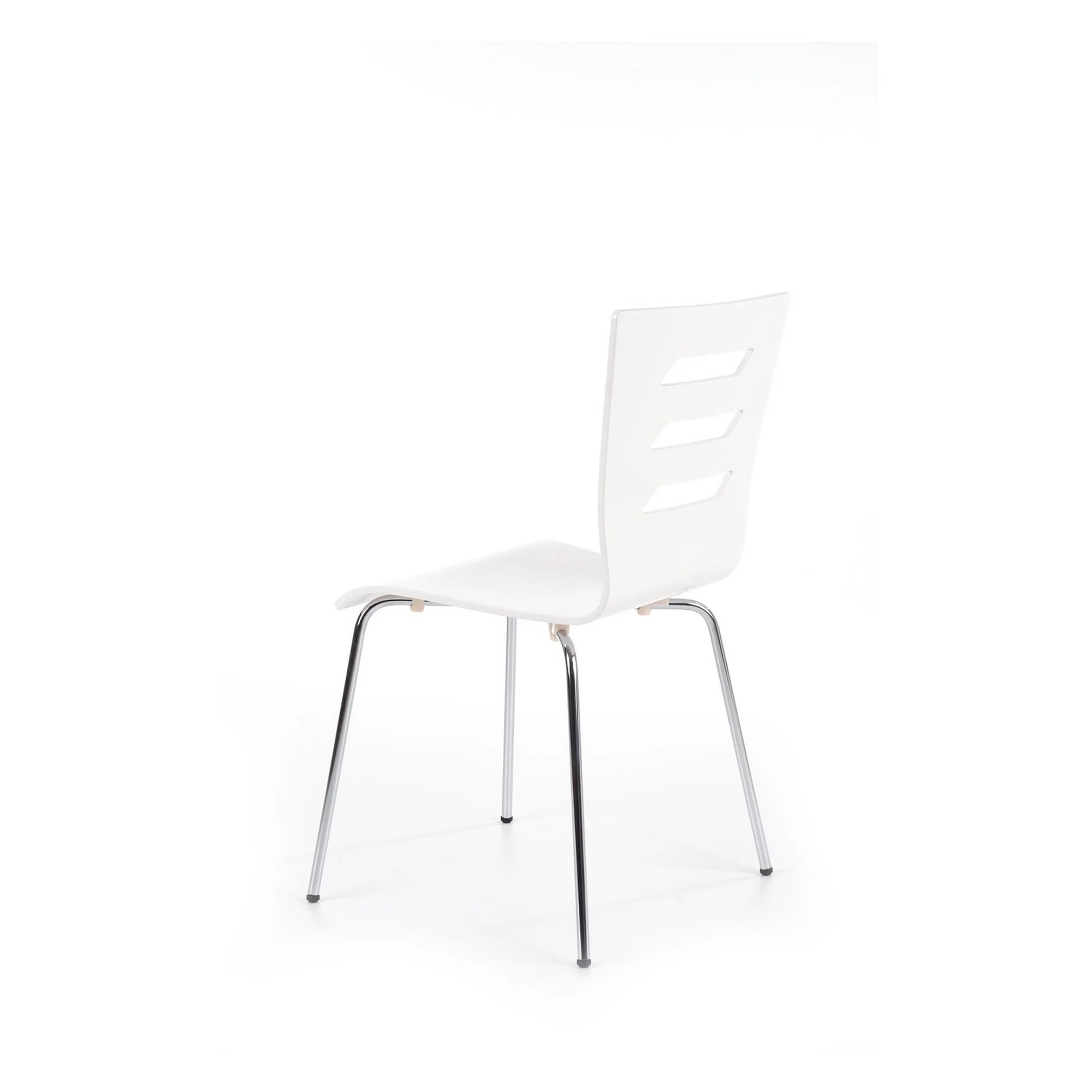 Scaun K155, alb/crom, placaj indoit/metal, 43x47x85 cm