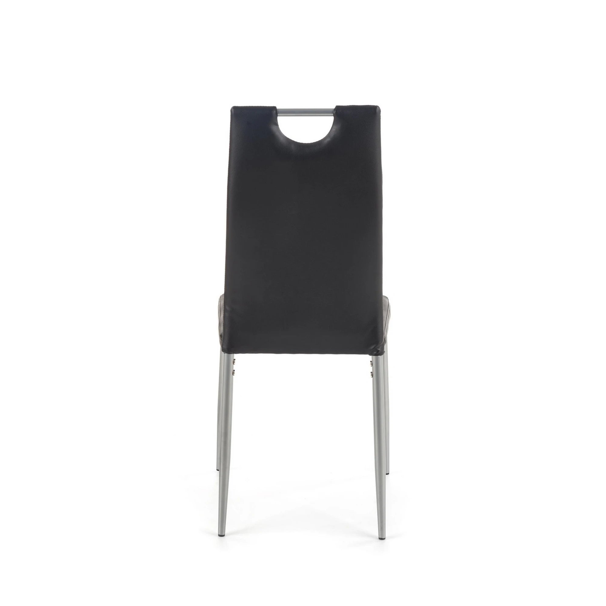 Scaune dining K202, negru/crom, piele ecologica/metal, 44X54X97 CM