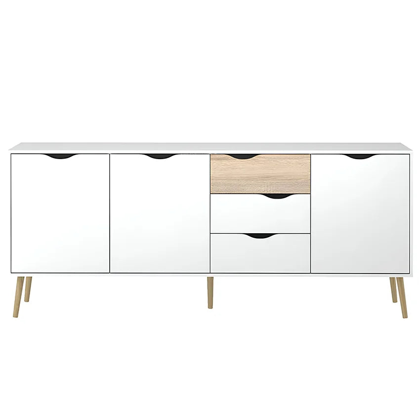 Comoda OSLO 75454, stejar sonoma/alb, DTD laminat, 196x39x82 cm