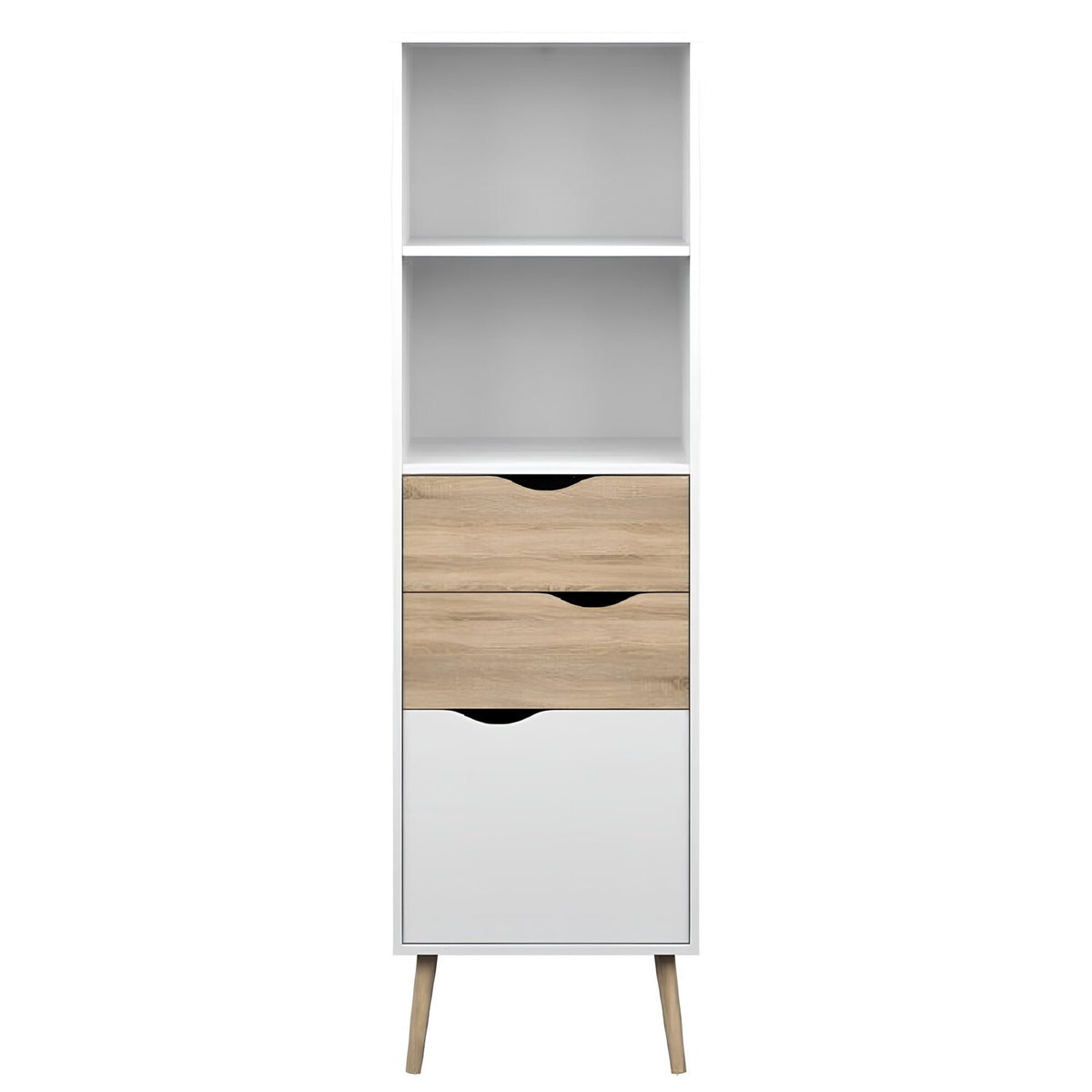 Vitrina OSLO 75382, alb/stejar sonoma, PAL melaminat, 50x39x171 cm