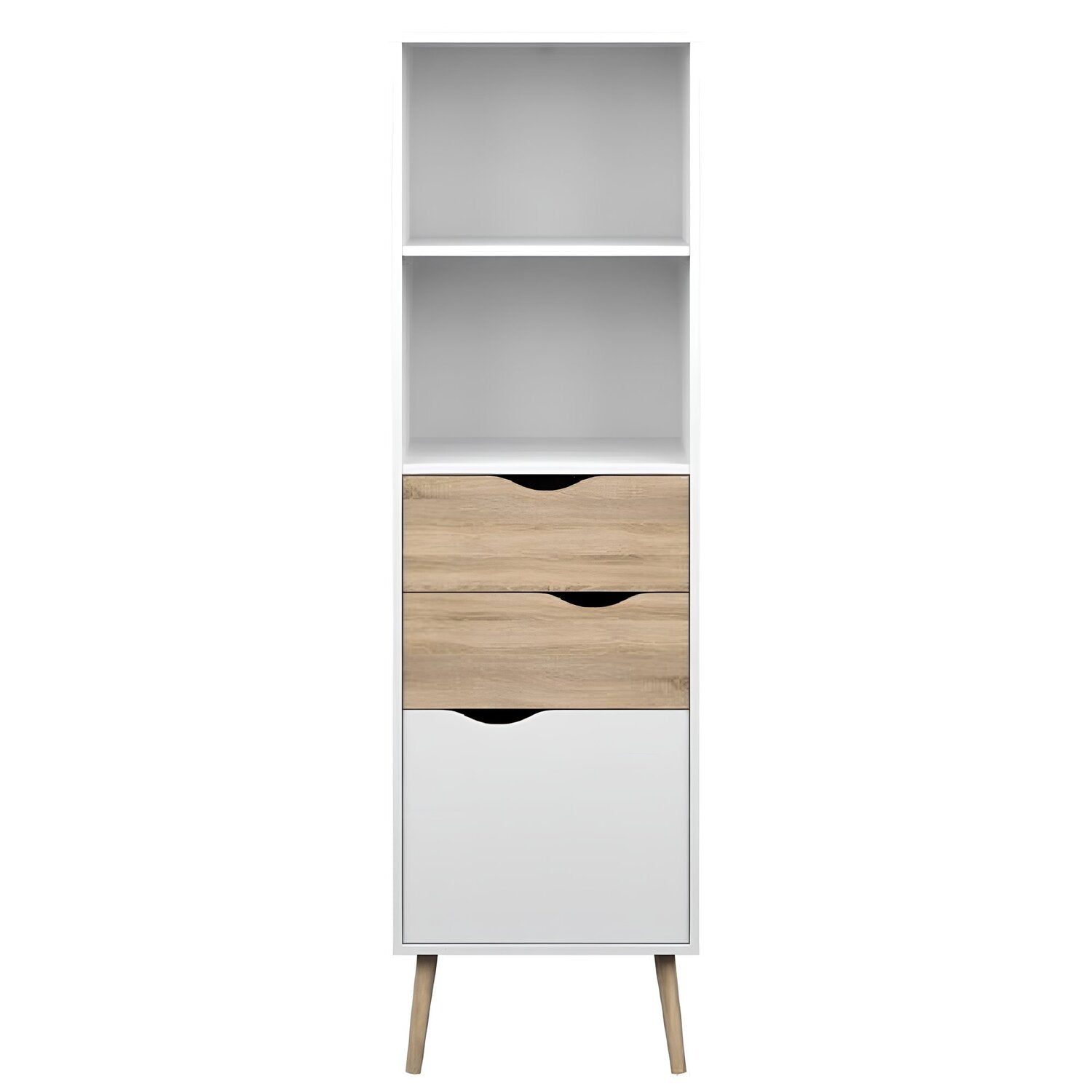 Vitrina OSLO 75382, alb/stejar sonoma, PAL melaminat, 50x39x171 cm