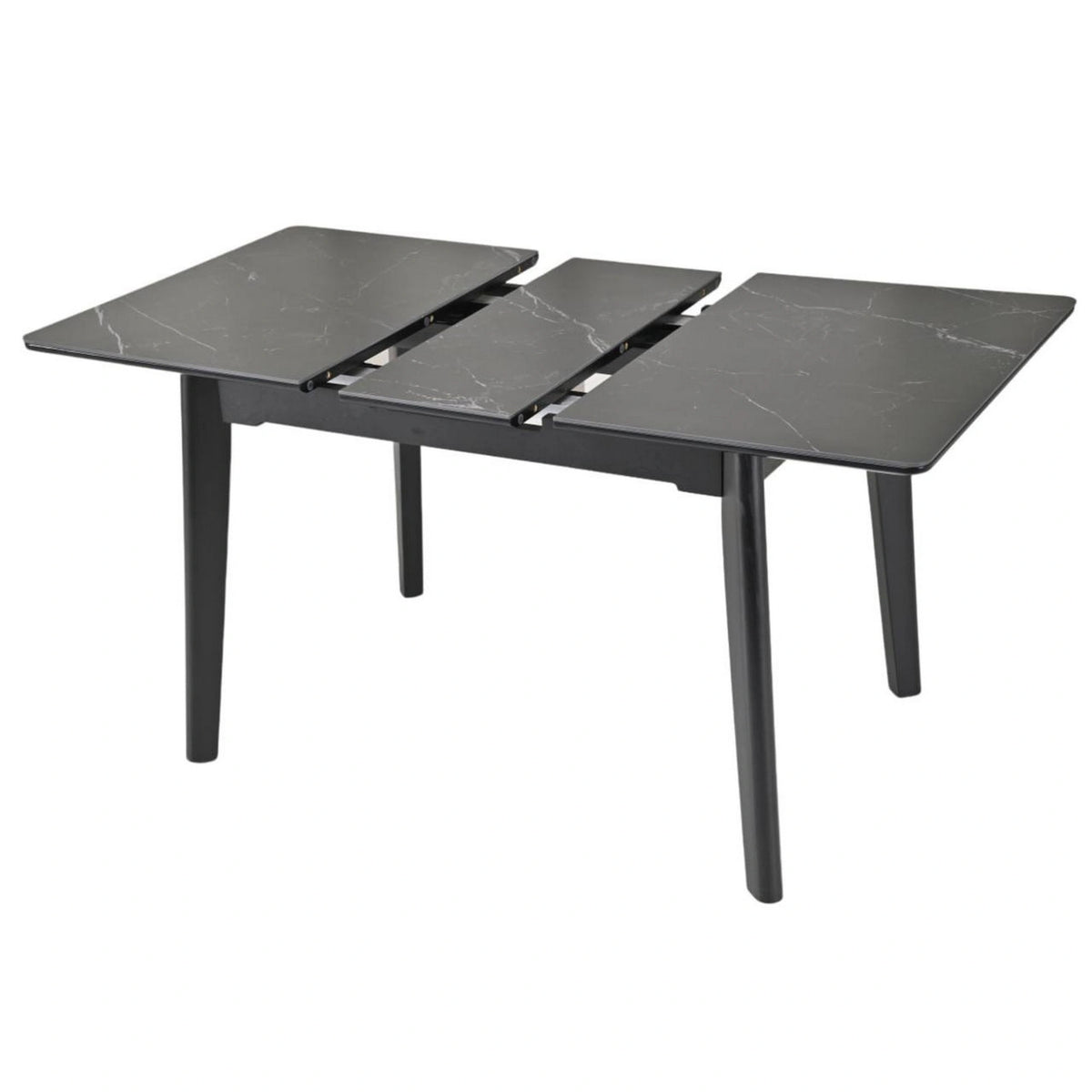 Masa extensibila OSTEN, negru cu efect de marmura, 120/160x80x76 cm
