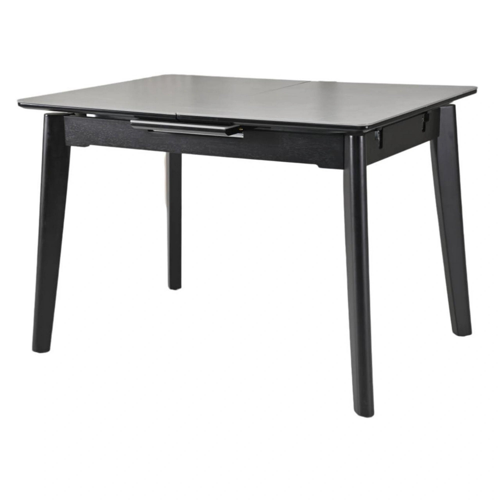 Masa extensibila OSTEN, gri cu efect de marmura/negru, 110/140x80x76 cm