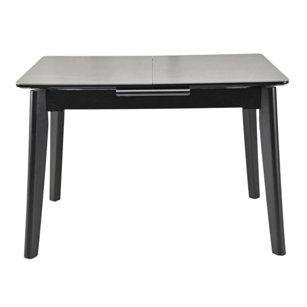 Masa extensibila OSTEN, gri cu efect de marmura/negru, 110/140x80x76 cm