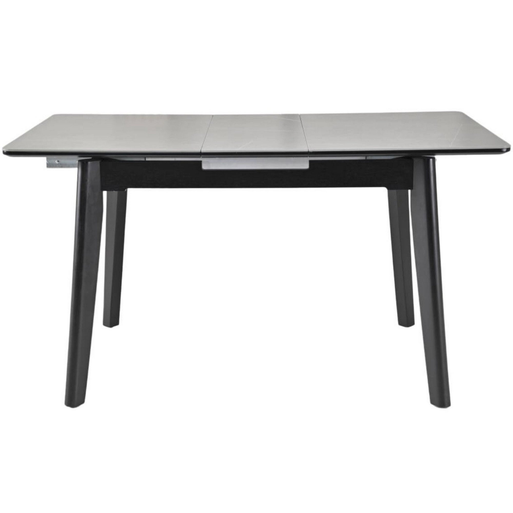 Masa extensibila OSTEN, gri cu efect de marmura/negru, 110/140x80x76 cm