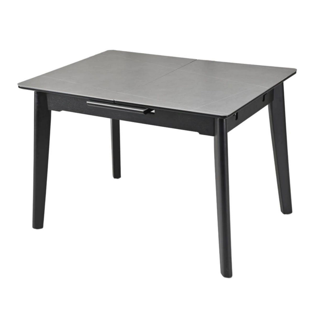 Masa extensibila OSTEN, gri cu efect de marmura/negru, 110/140x80x76 cm
