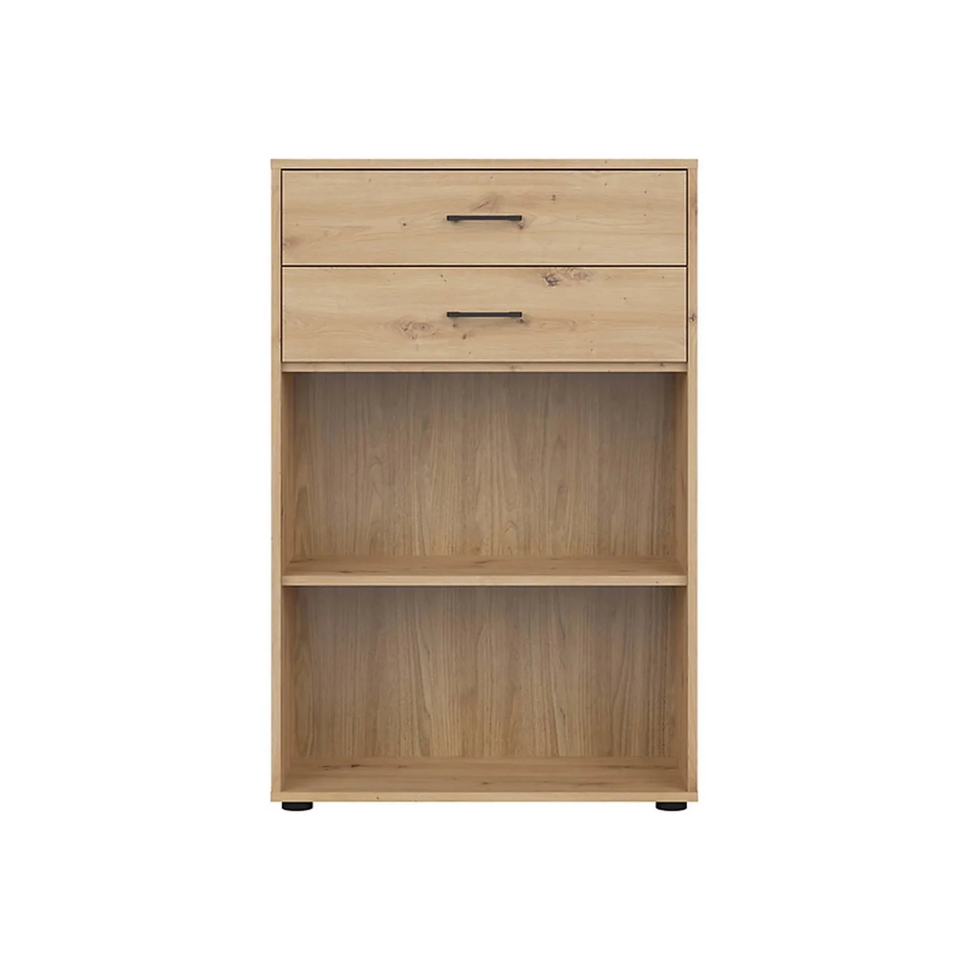 Comoda SPACE OFFICE, stejar artisan, PAL laminat, cu 2 sertare, 80x37x122 cm