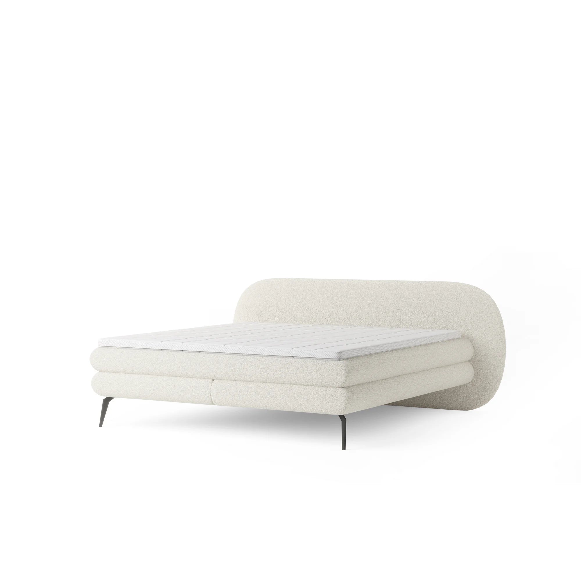 Pat boxspring OVO 160x200, personalizabil materiale Gama Premium, cu saltele si topper