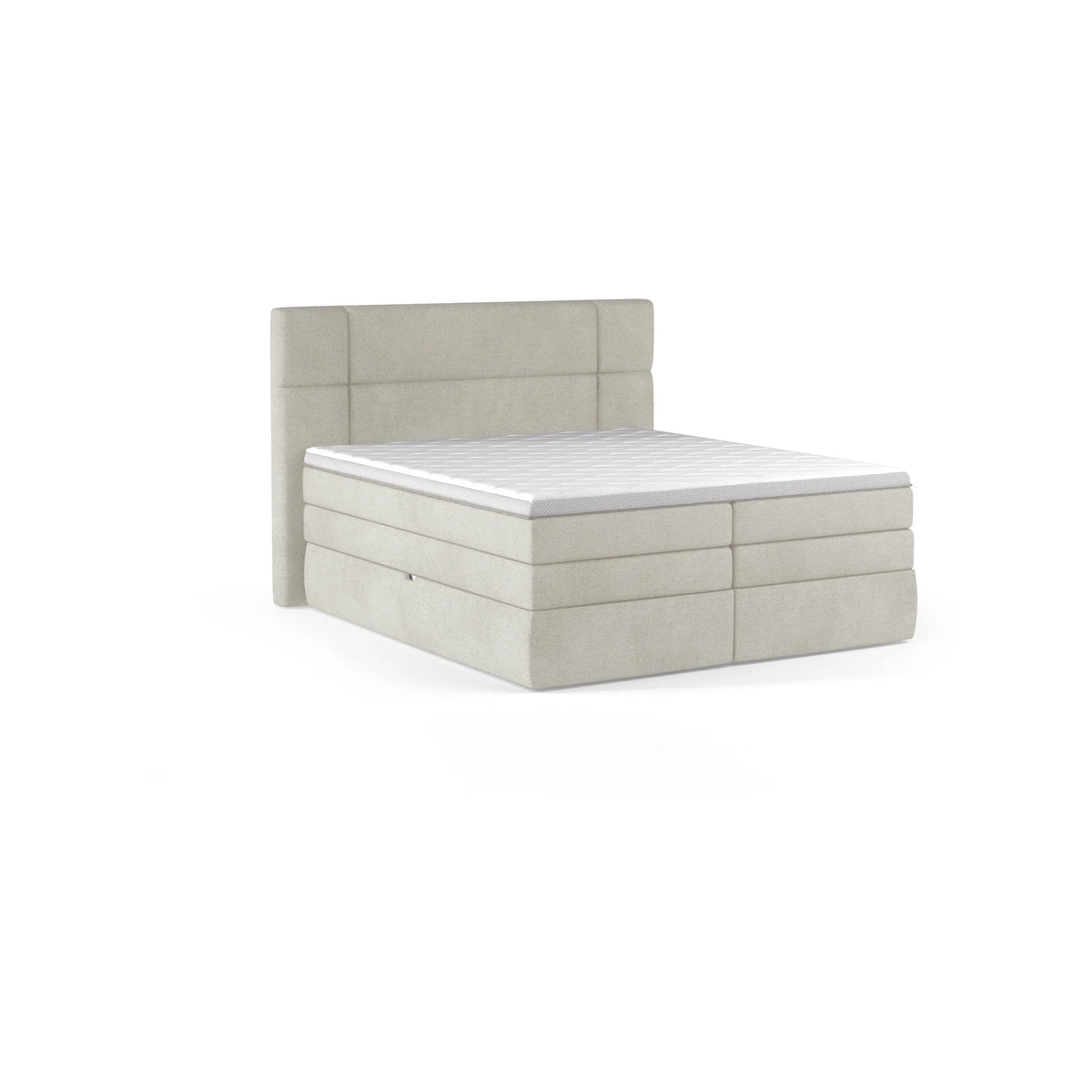 Pat boxspring PALACE 180x200, personalizabil materiale gama Oferta Avantaj, cu saltele, topper si lada pentru depozitare
