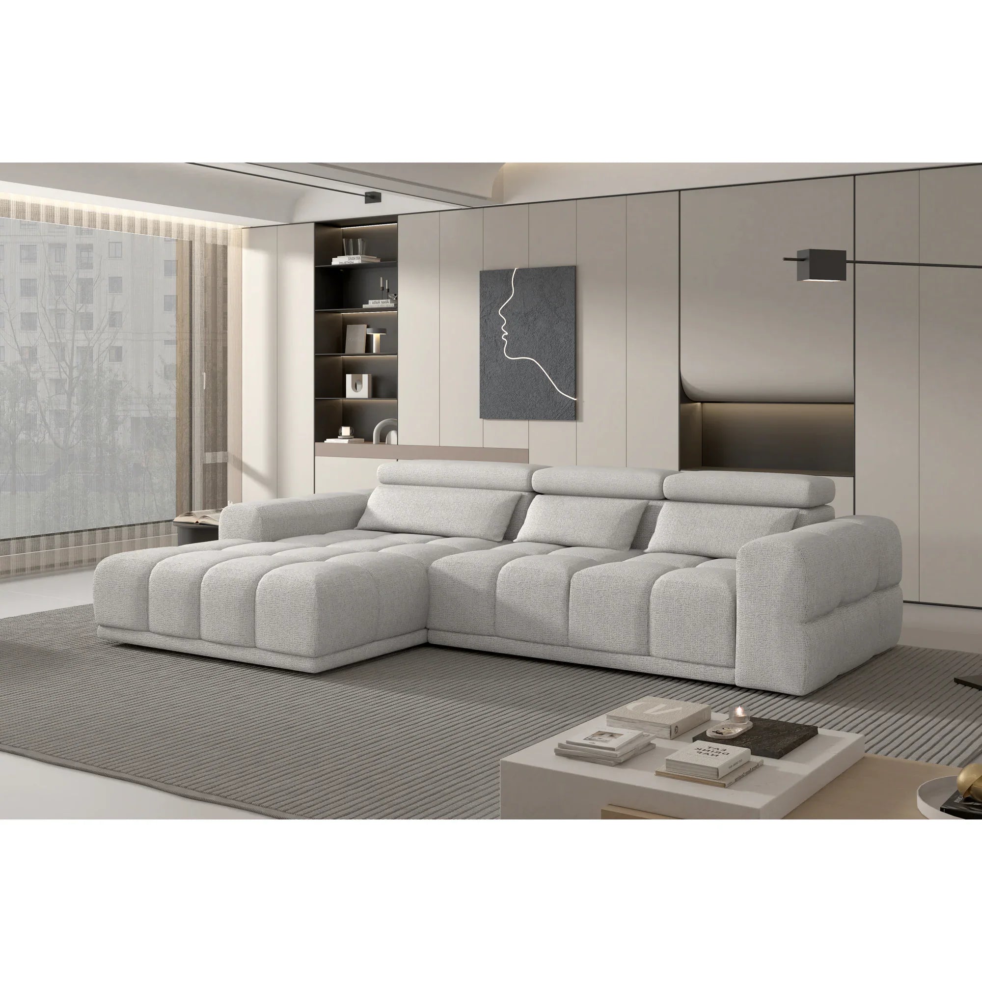 Coltar PANAMA S, personalizabil materiale Gama Oferta Avantaj, cu reglaj electric, 290x188x98 cm