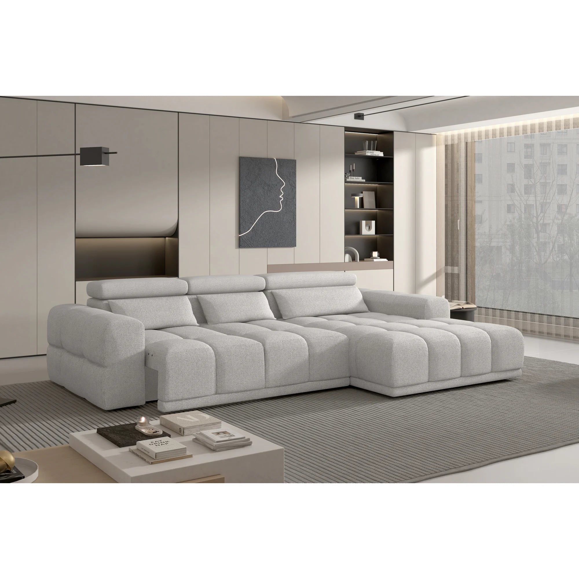 Coltar PANAMA S, personalizabil materiale Gama Oferta Avantaj, cu reglaj electric, 290x188x98 cm