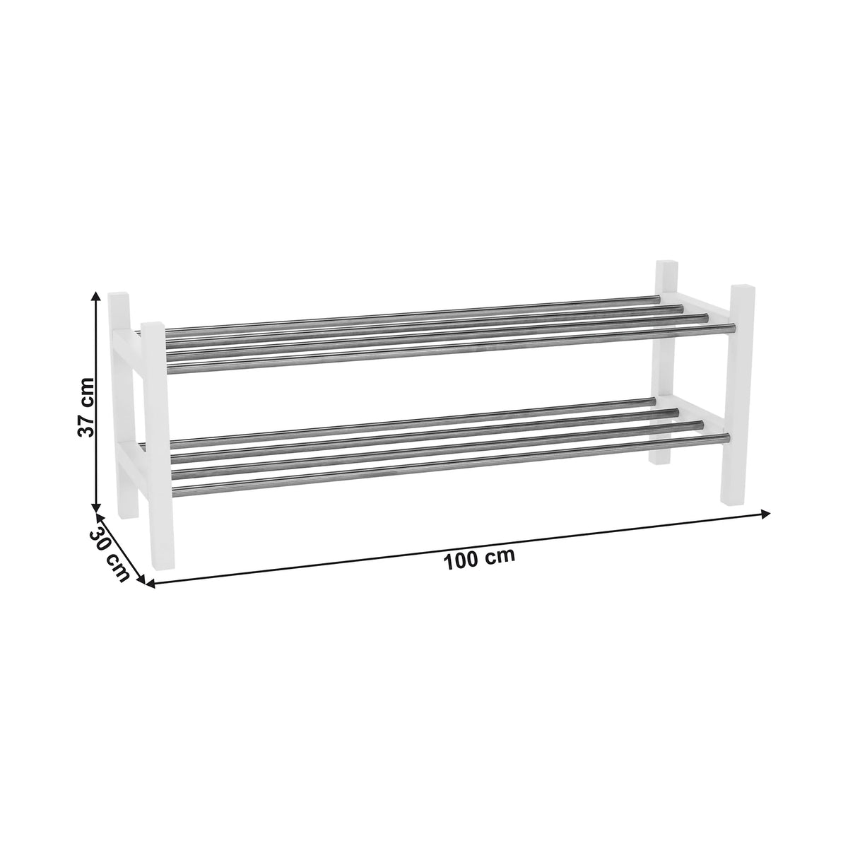 Pantofar BRESO, alb/argintiu, 100x30x37 cm