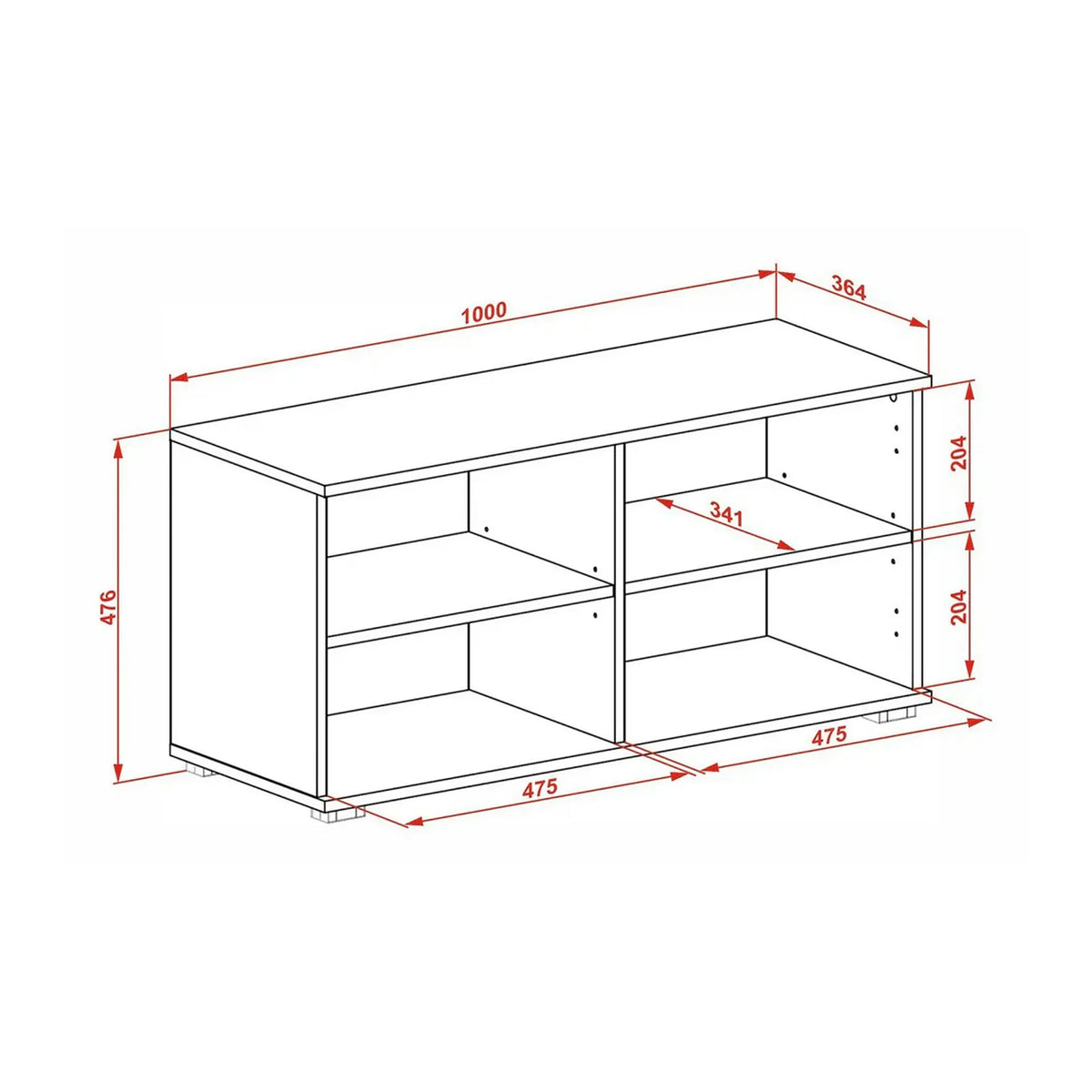 Pantofar CLIF ST-100, alb, PAL laminat, 100x38x48 cm